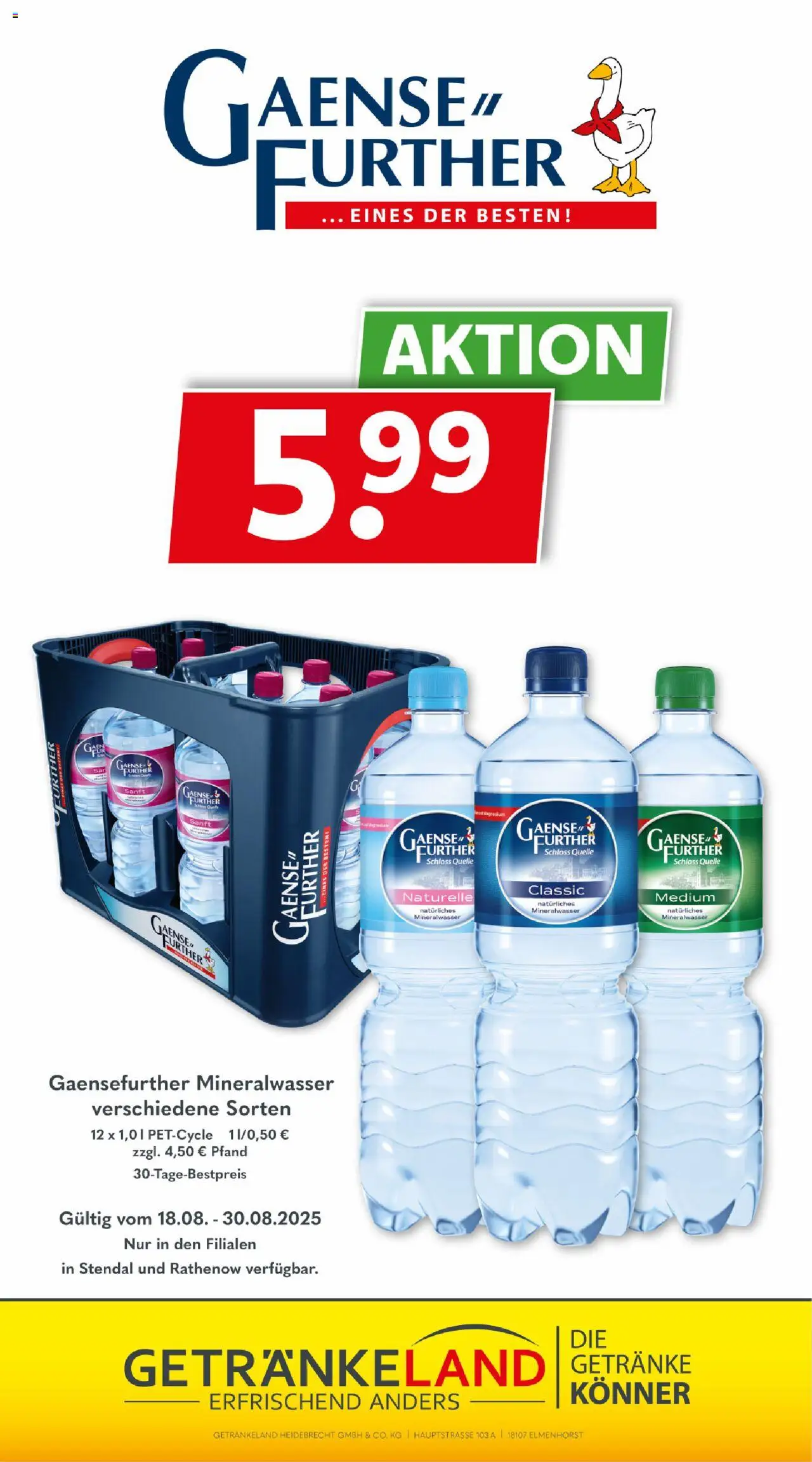 Getränkeland Prospekt 	 - gültig ab dem 18.08.2025 | Seite: 15 | Produkte: Mineralwasser