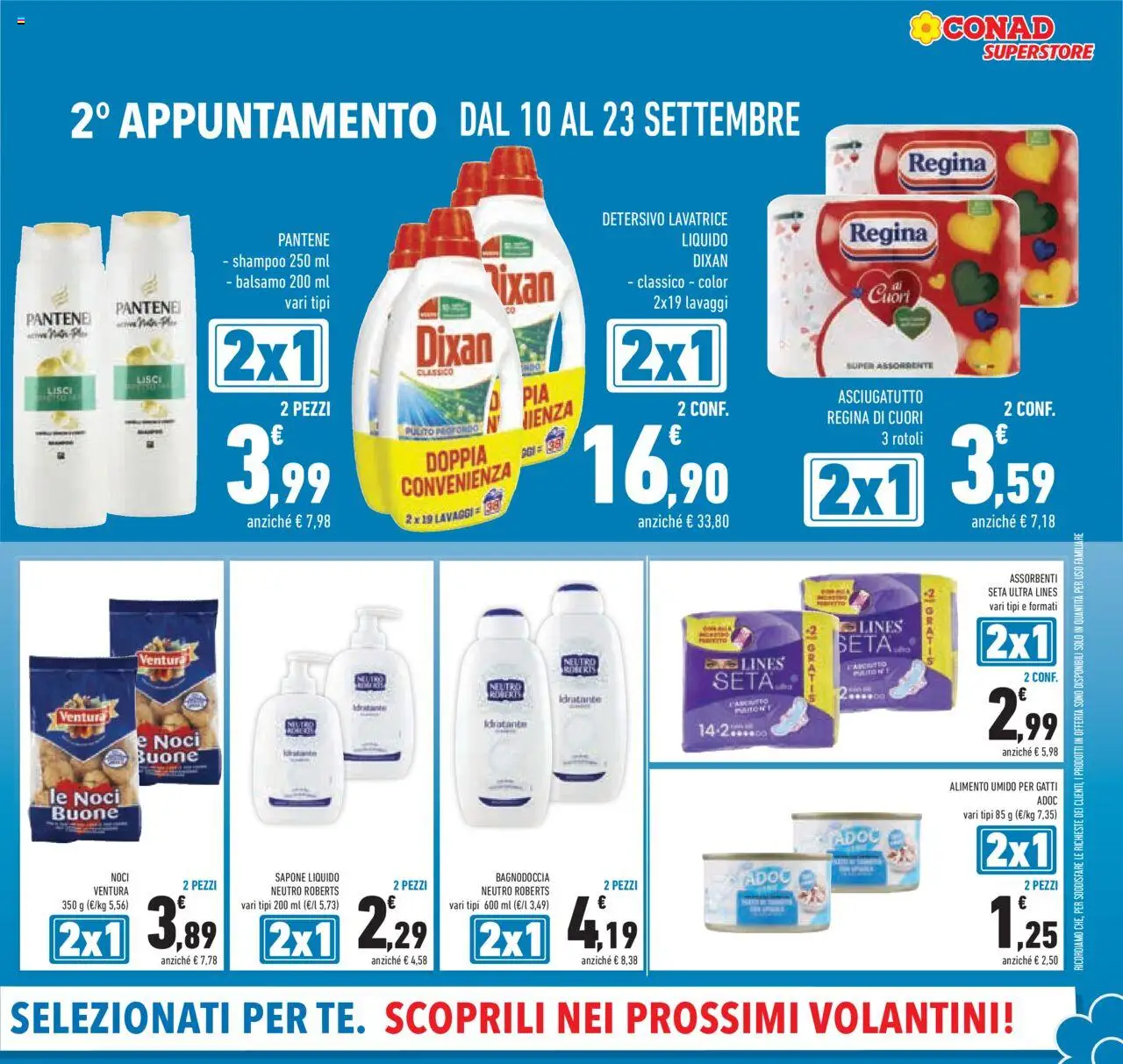 Volantino Conad del 10.09.2025 | Pagina: 5 | Prodotti: Shampoo, Noci, Lavatrice, Asciugatutto