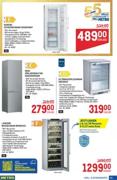 Metro Profi ab 19.03.2026 gültig | Seite: 53 | Produkte: Gefrierschrank