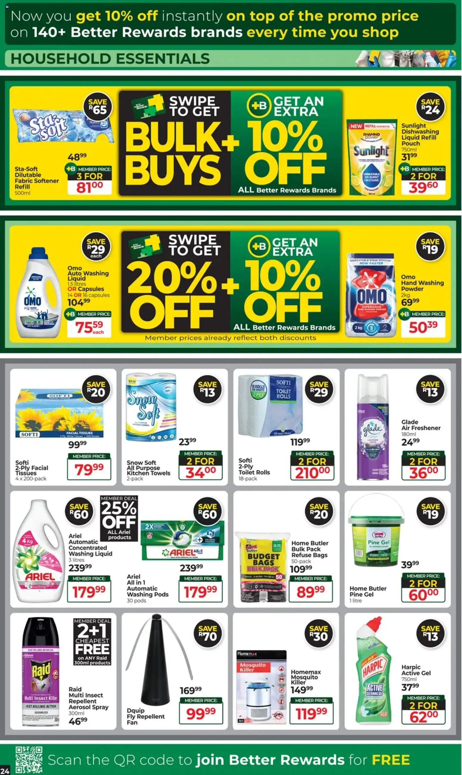 New Dis-Chem catalogue – valid from 17.03.2026 | Page: 24 | Products: Toilet, Refuse bags, Fabric softener, Tissues