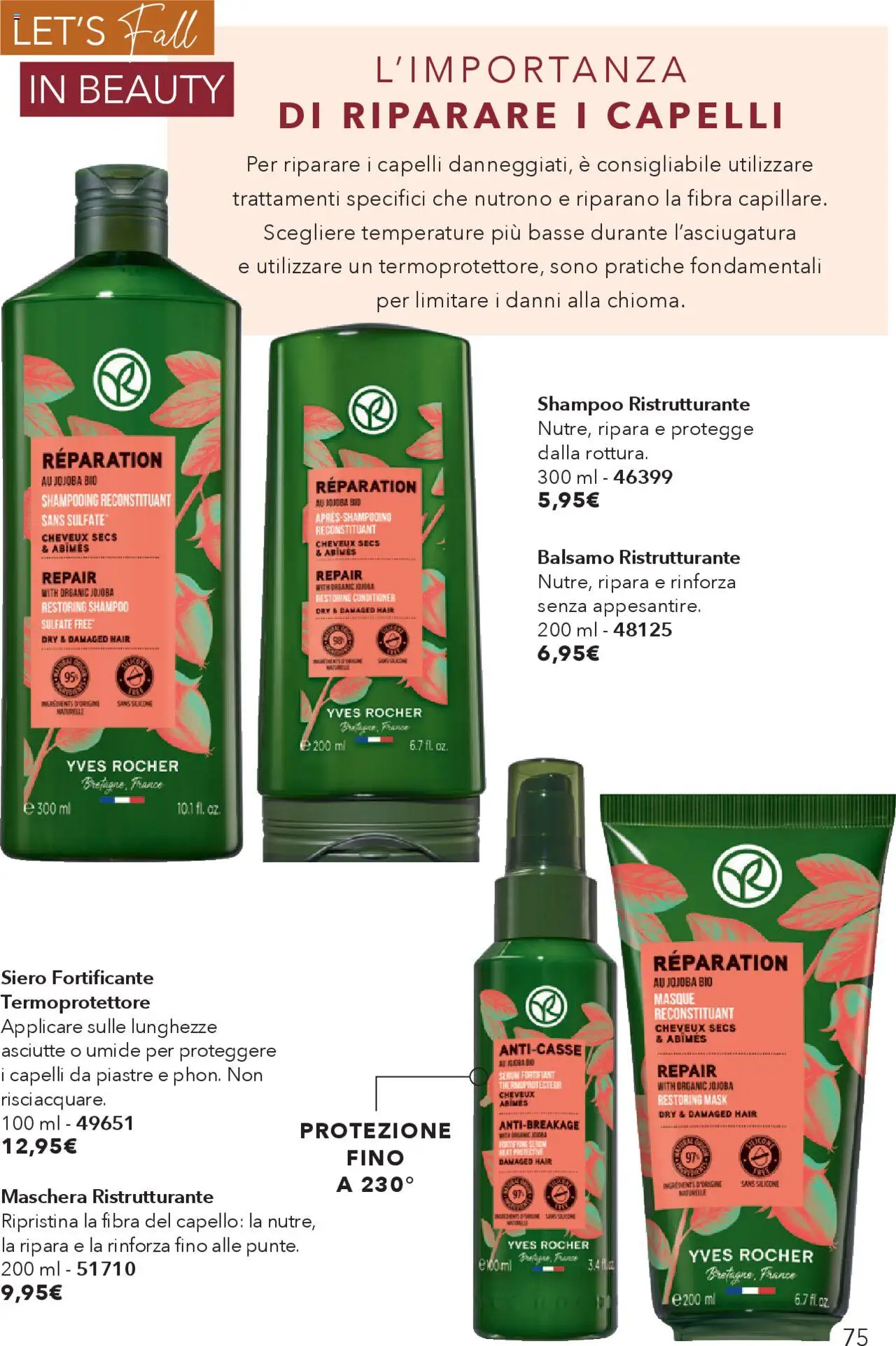 Volantino Yves Rocher del 17.10.2025 | Pagina: 75 | Prodotti: Shampoo, Balsamo, Maschera, Silicone