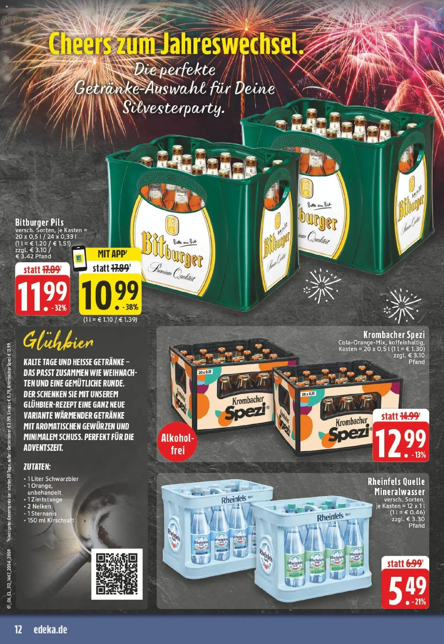 Edeka prospekt Erwitte	 – gültig ab 28.12.2025 | Seite: 12 | Produkte: Sinalco, Krombacher, Rheinfels quelle, Gerolsteiner