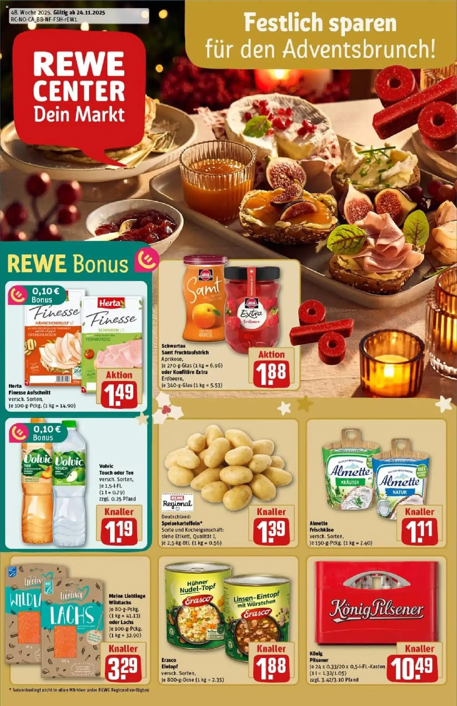 Rewe prospekt Hildesheim	 – gültig ab 23.11.2025 | Seite: 1 | Produkte: Lachs, Tee, Erasco, Hahnchenbrust
