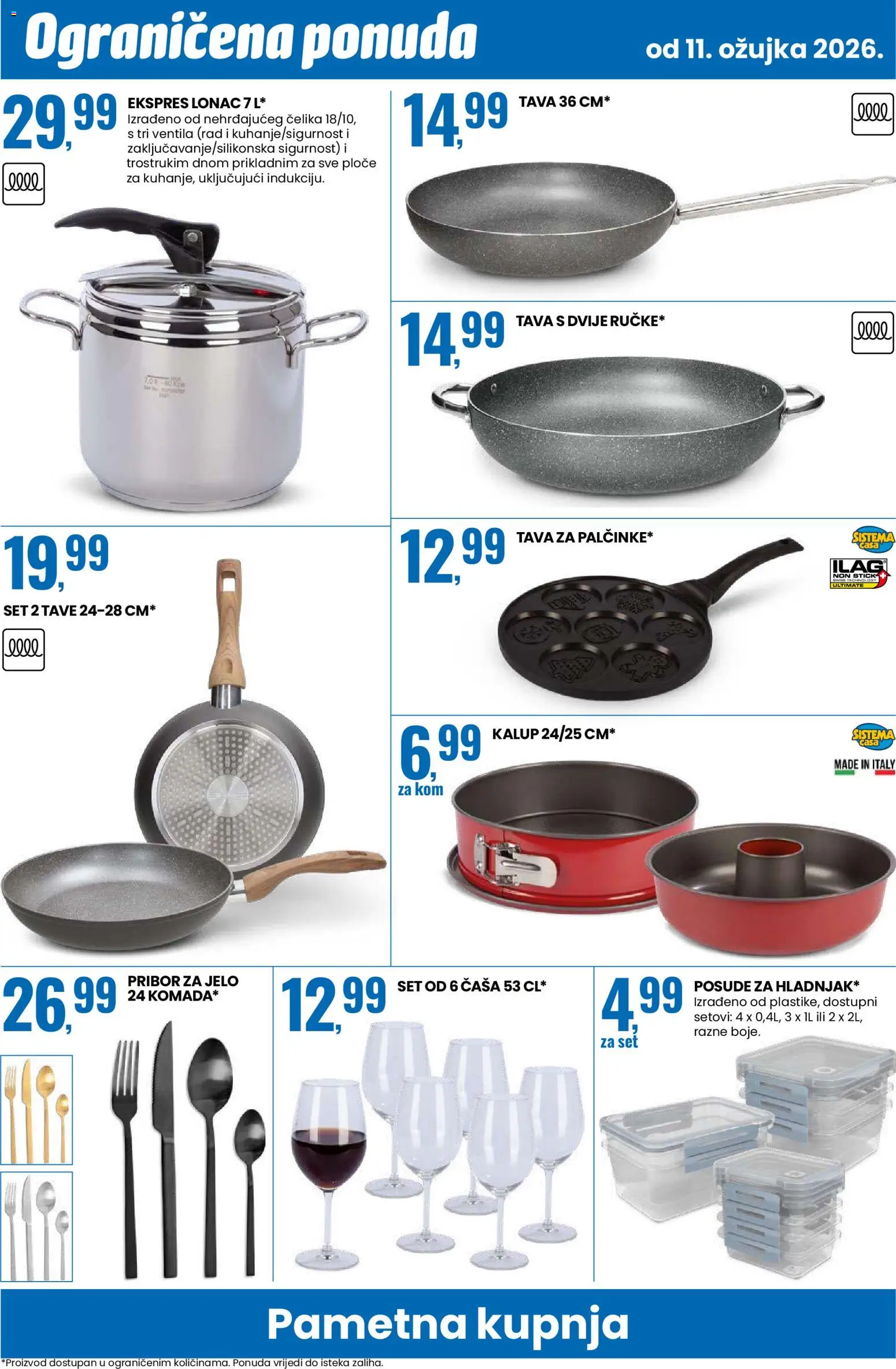 Eurospin katalog | vrijedi od 11.03.2026 | Stranica: 16 | Proizvodi: Tava, Lonac, Pribor za jelo