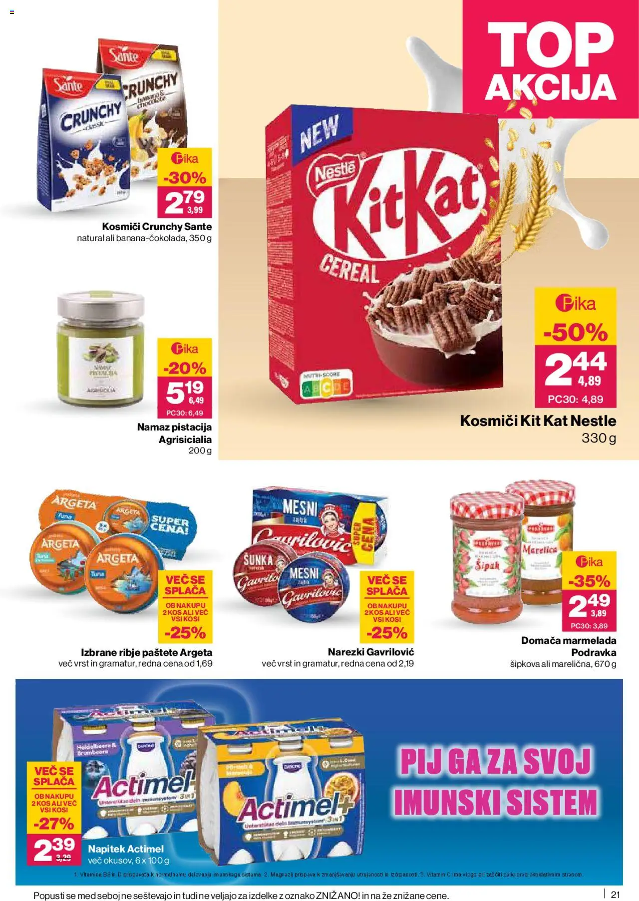 Novi Mercator katalog ponudbe – veljaven od 09.10.2025 | Stran: 21 | Izdelki: Namaz, Marmelada, Kos, Kosmici