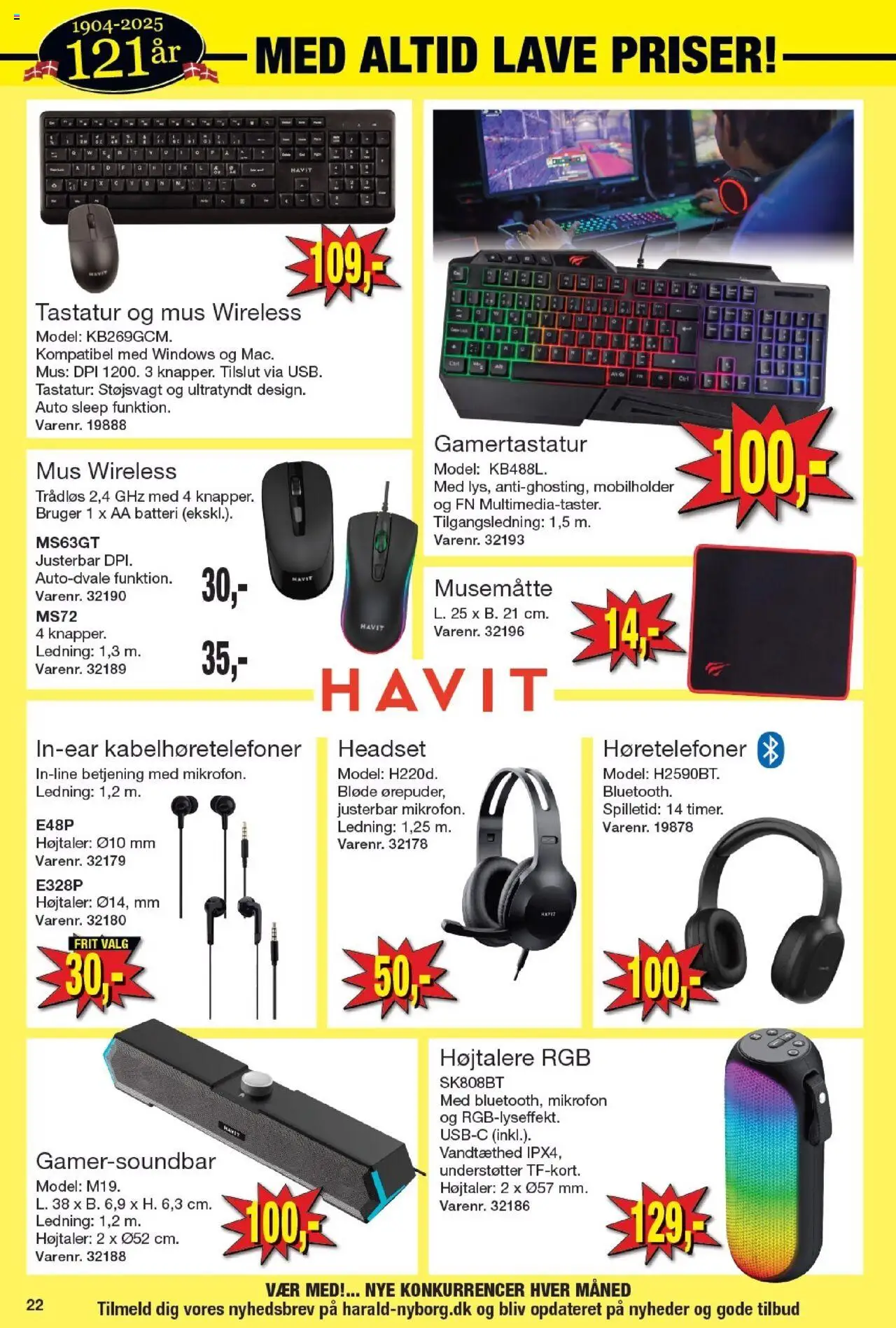Harald Nyborg Tilbudsavis gyldig fra 07.08.2025 | Side: 24 | Produkter: Mus, Tastatur, Høretelefoner, Batteri