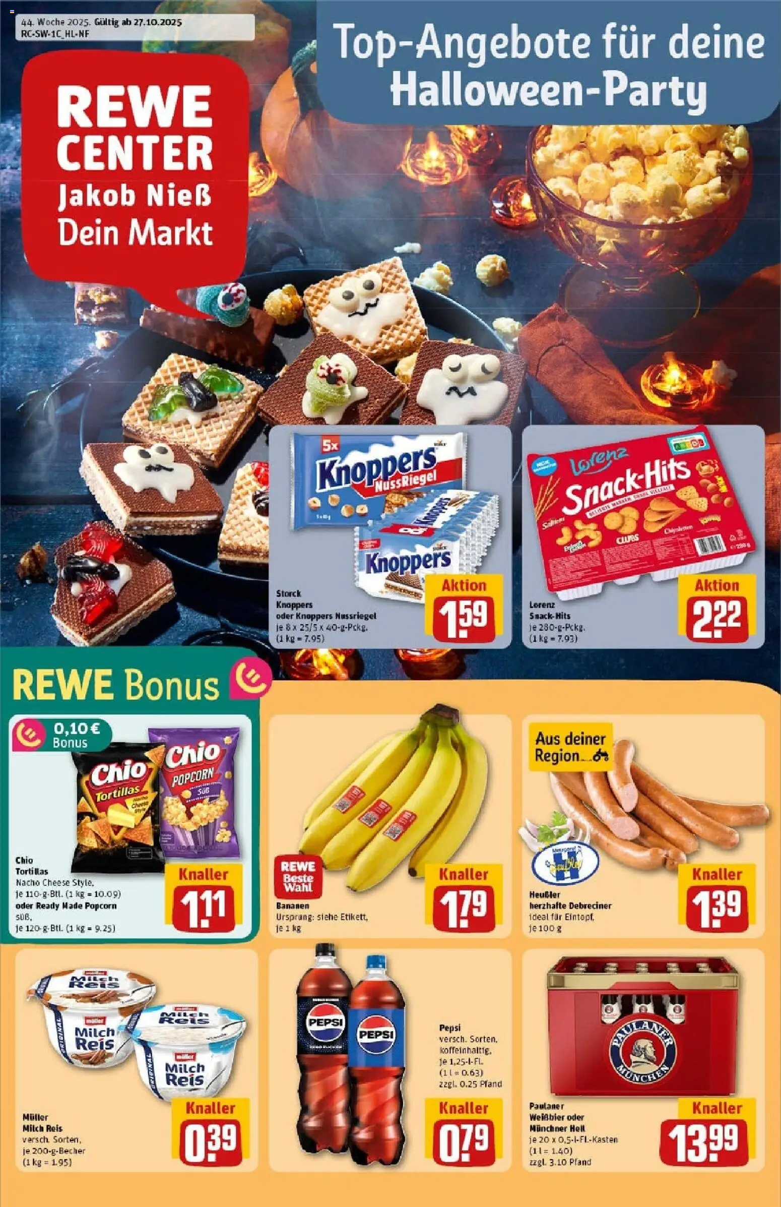 Rewe prospekt Heidenheim	 – gültig ab 26.10.2025 | Seite: 1 | Produkte: Pudding, Pepsi, Chio tortillas, Reis