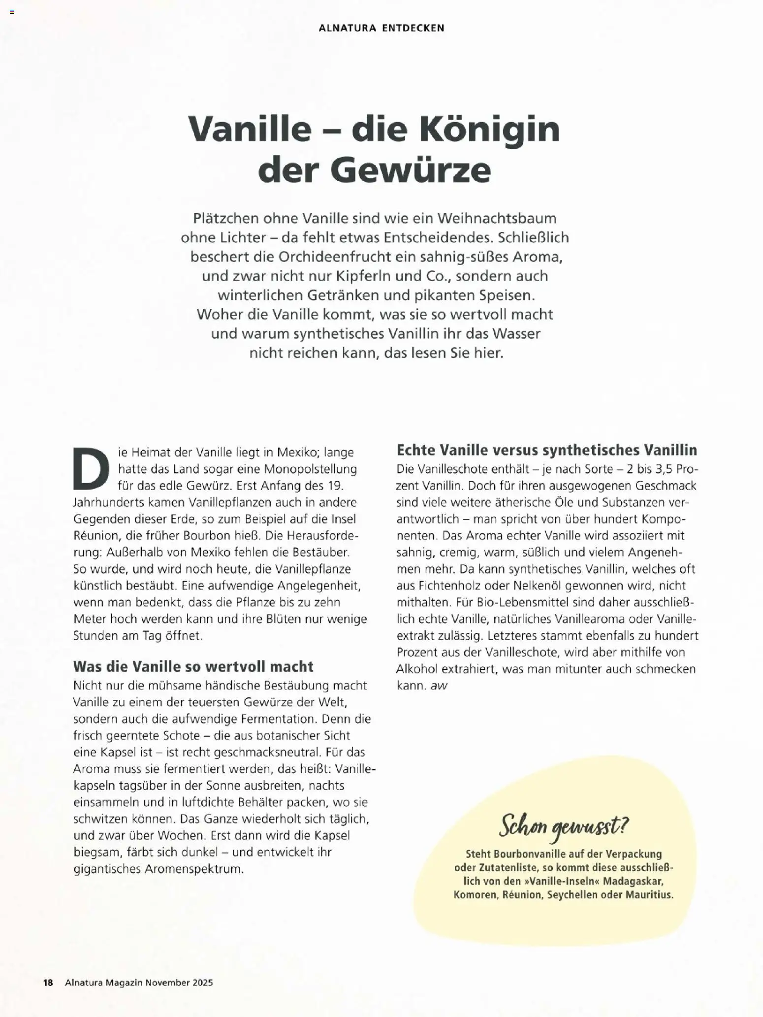 Alnatura Prospekt – gültig ab 01.11.2025 | Seite: 18 | Produkte: Gewürze, Wasser, Bourbon