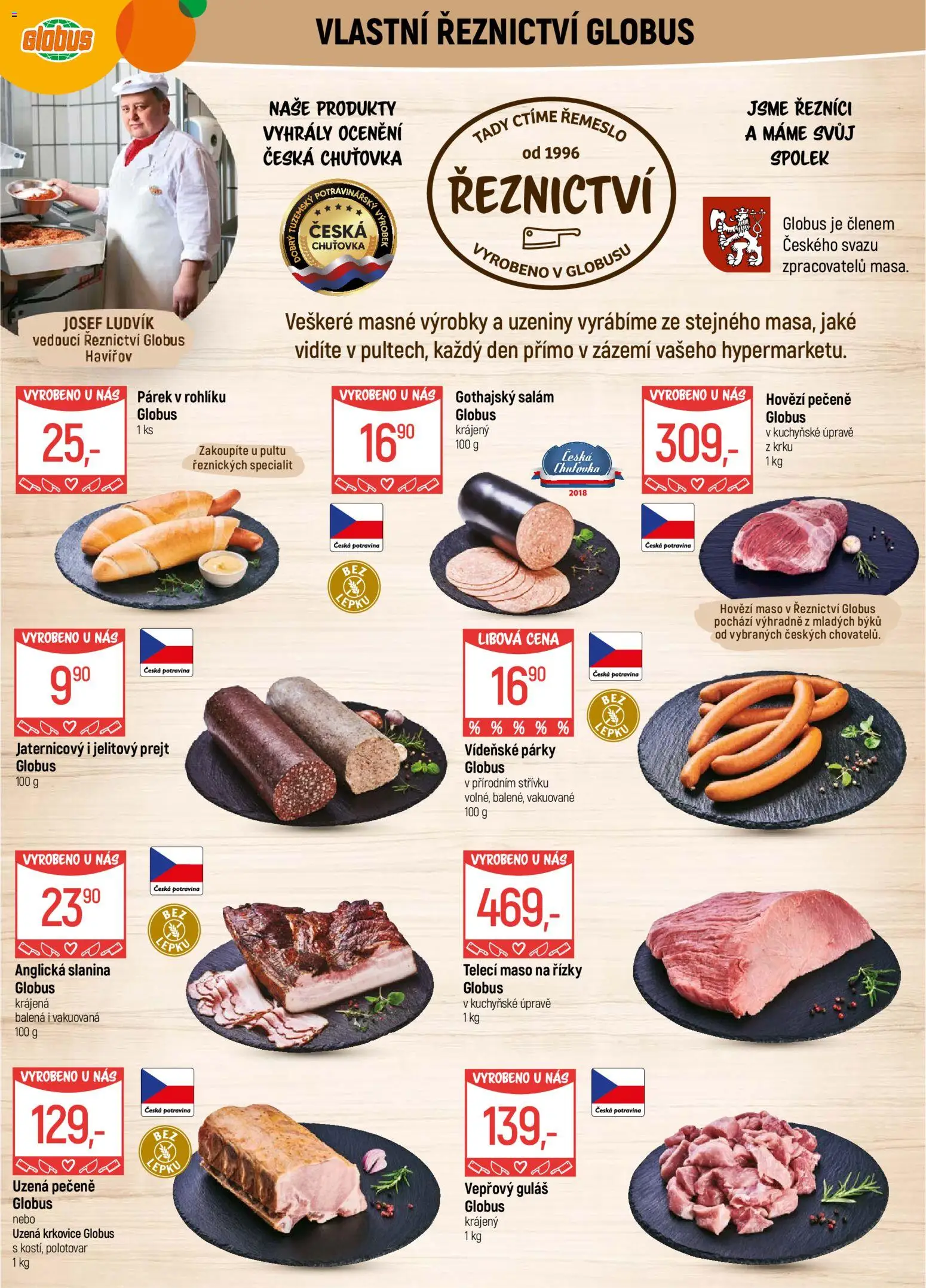 Globus leták - Havířov od 14.01.2026 | Strana: 5 | Produkty: Salám, Hovězí maso, Gothajský salám, Krkovice