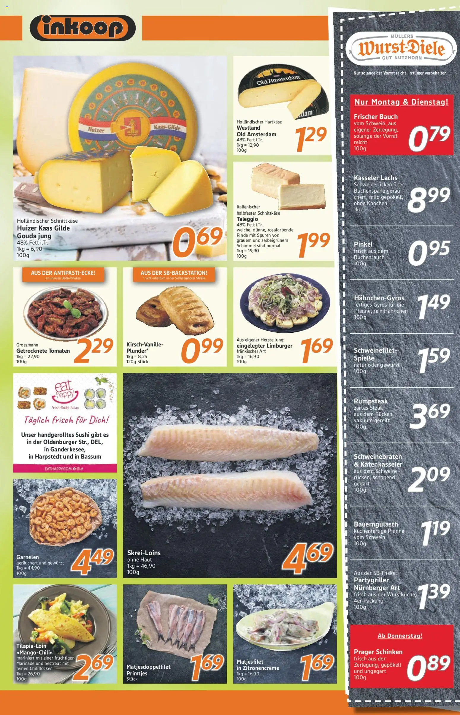 Inkoop Prospekt 	 – gültig ab 02.03.2026 | Seite: 3 | Produkte: Rumpsteak, Garnelen, Schweinefilet, Schinken