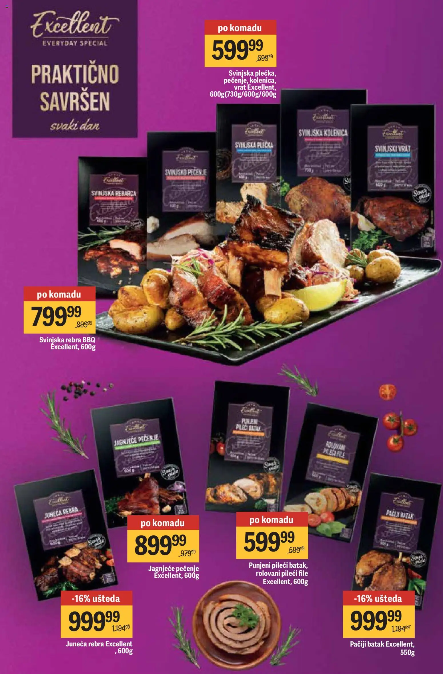 Maxi katalog - važi od 02.04.2026 | Strana: 12 | Proizvode: Juneća rebra, Svinjska kolenica, Pileći file, Svinjska rebra