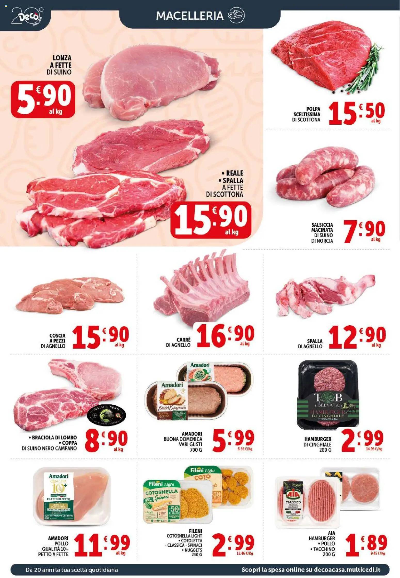 Volantino Decò del 17.03.2026 | Pagina: 6 | Prodotti: Pollo, Maiale, Salsiccia, Hamburger