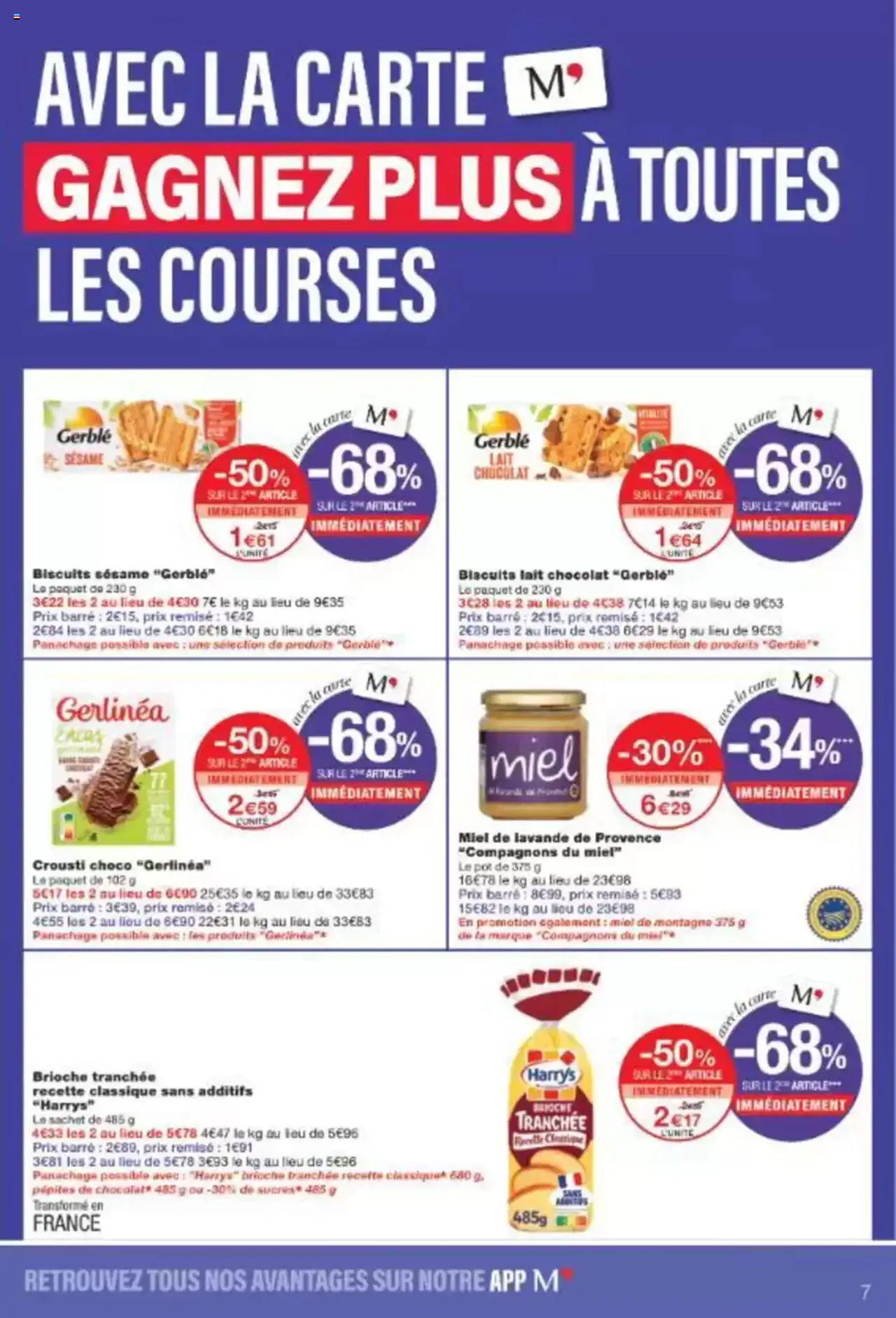  | Page: 7 | Produits: Miel, Lait, Chocolat, Biscuits