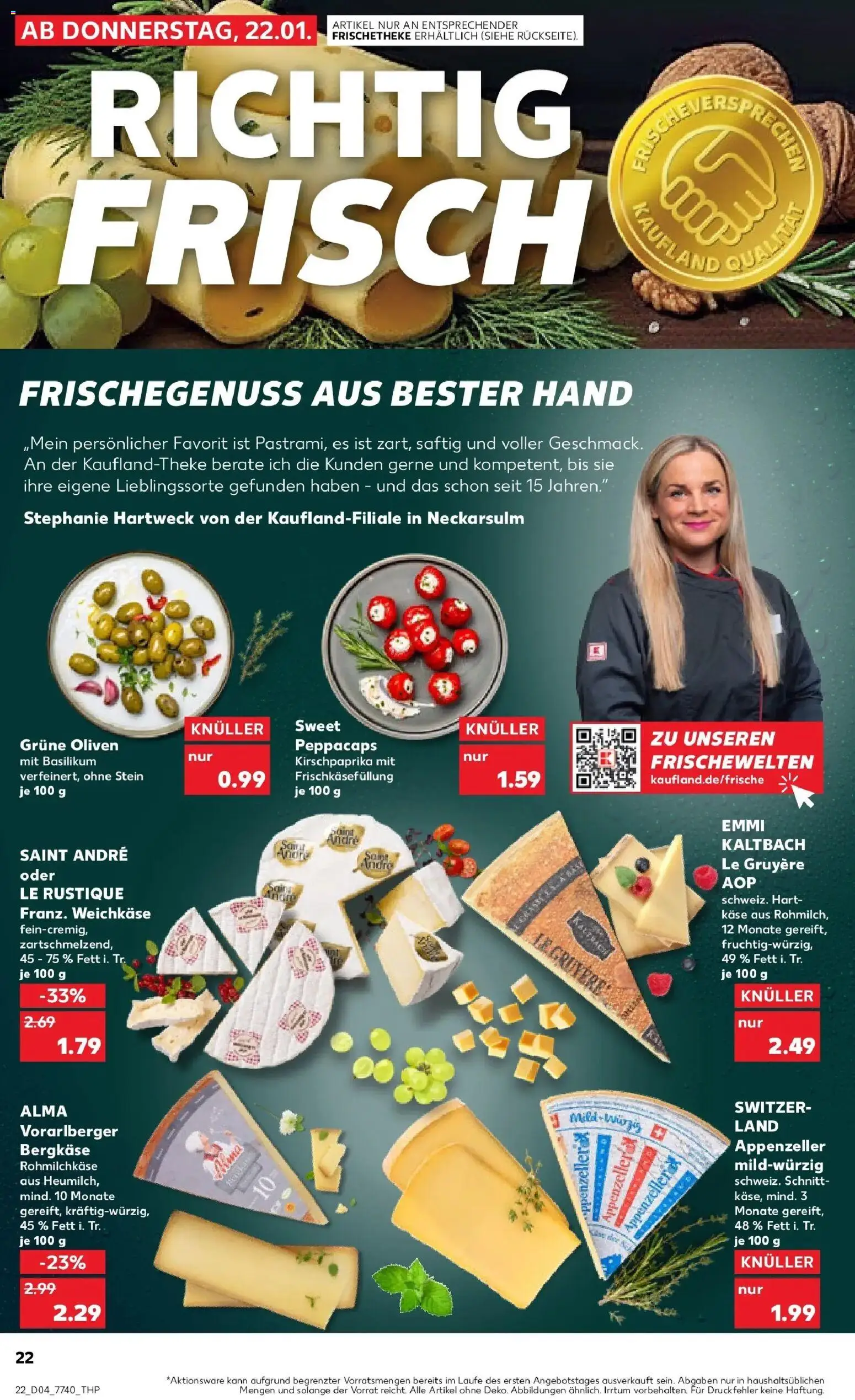 Kaufland prospekt Schweinfurt	 – gültig ab 25.01.2026 | Seite: 22 | Produkte: Käse