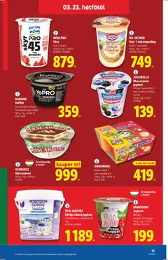 JOGOBELLA Mascarpone joghurt, Áfonya-feketeribizli / eper- vanília / málna / mangó, 150 g; 1 kg = 927Ft - amely érvényes a következő dátumtól: 19.03.2026 | Oldal: 51