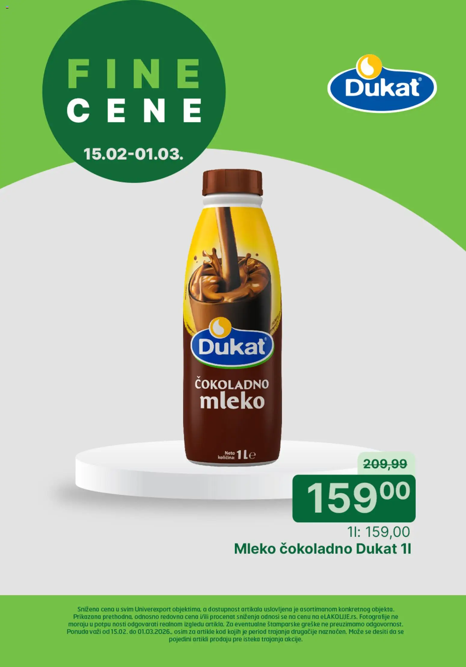 Univerexport katalog - važi od 15.02.2026 | Strana: 1 | Proizvode: Čokoladno mleko, Mleko