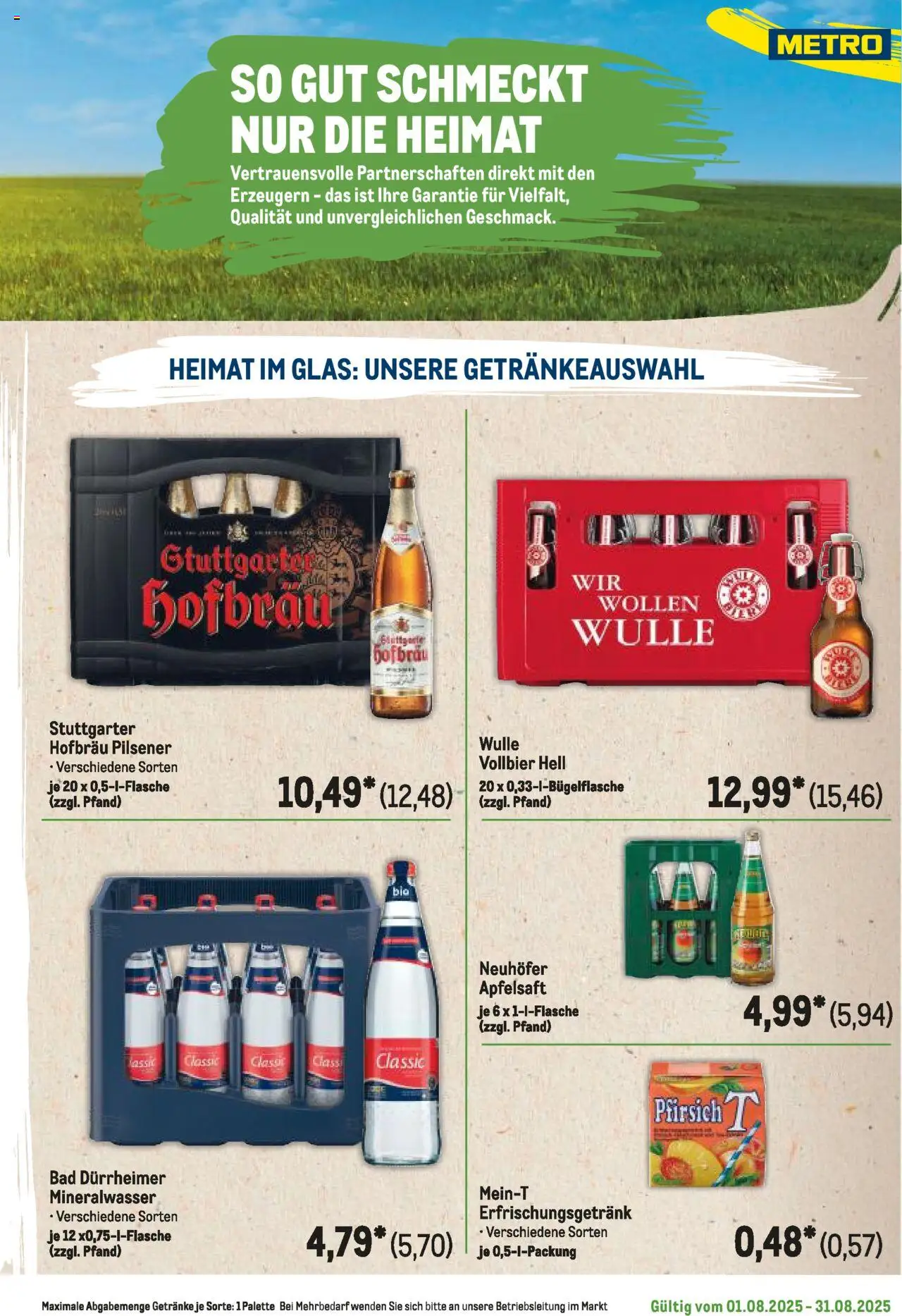 Metro Regionaler Flyer - gültig ab dem 01.08.2025 | Seite: 123 | Produkte: Bad, Apfelsaft, Mineralwasser, Pfirsich