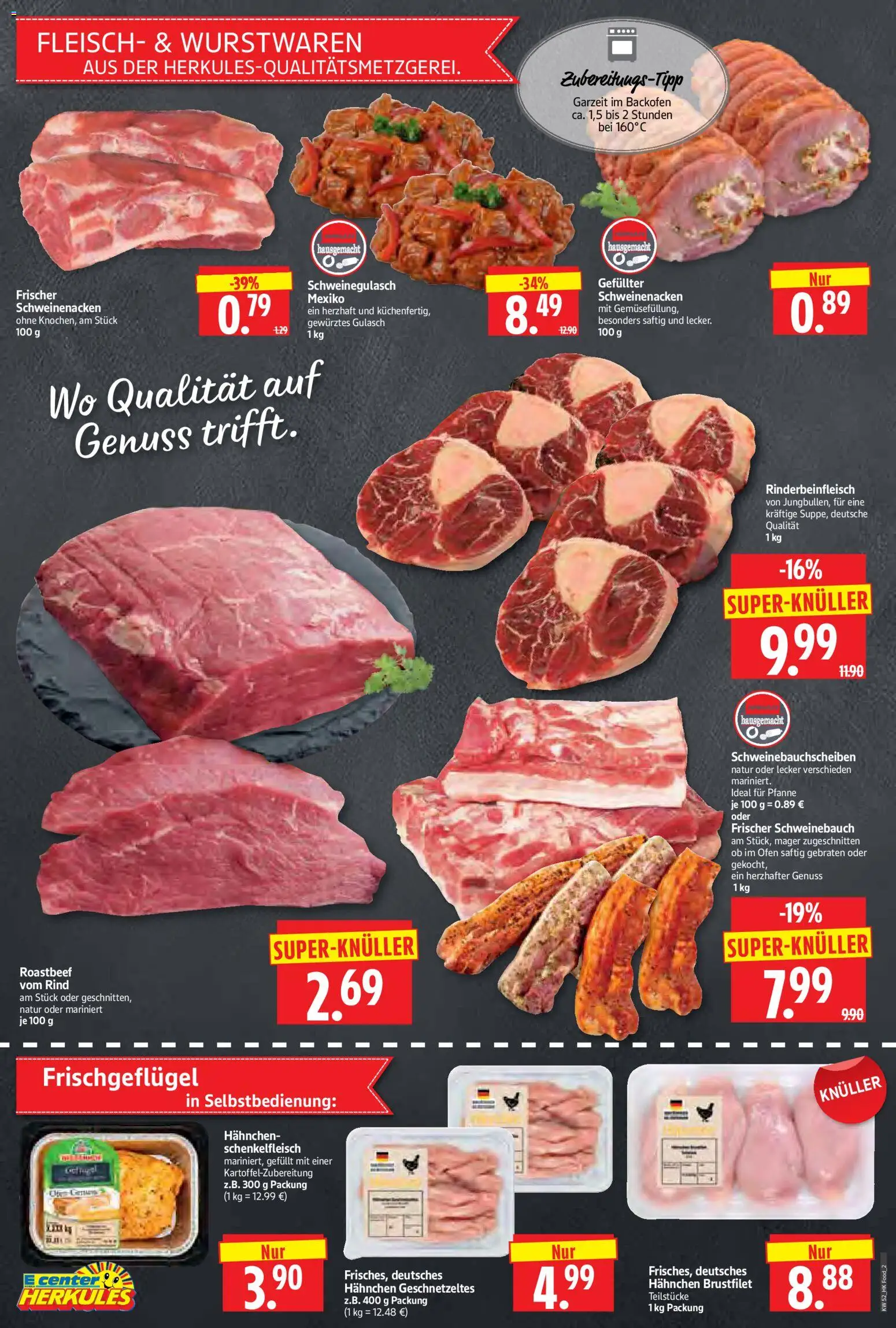 HERKULES Prospekt 	 – gültig ab 22.12.2025 | Seite: 2 | Produkte: Schweinegulasch, Ofen, Schweinenacken, Fleisch