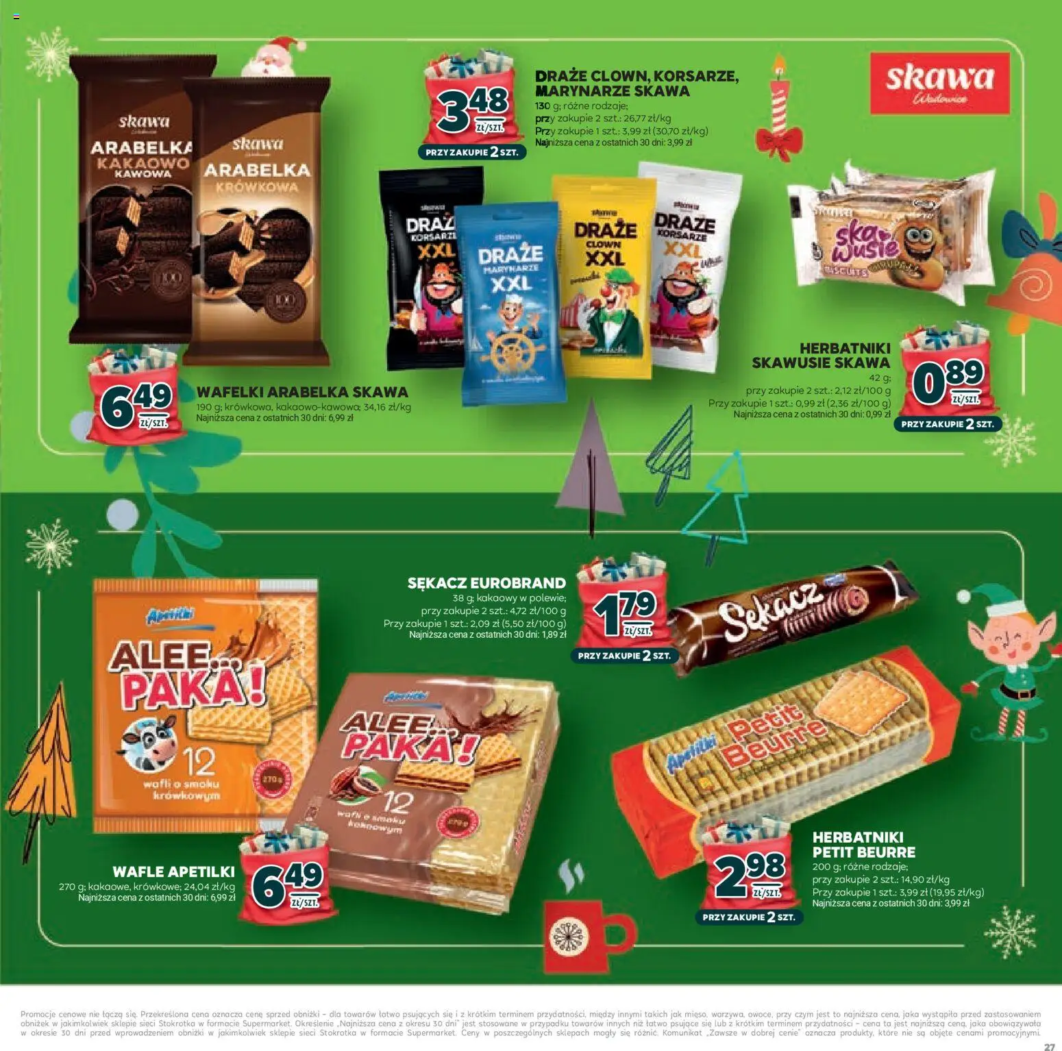 Stokrotka Gazetka - Mikołajki od 20.11.2025 | Strona: 27 | Produkty: Wafle, Stokrotka, Herbatniki, Wafelki