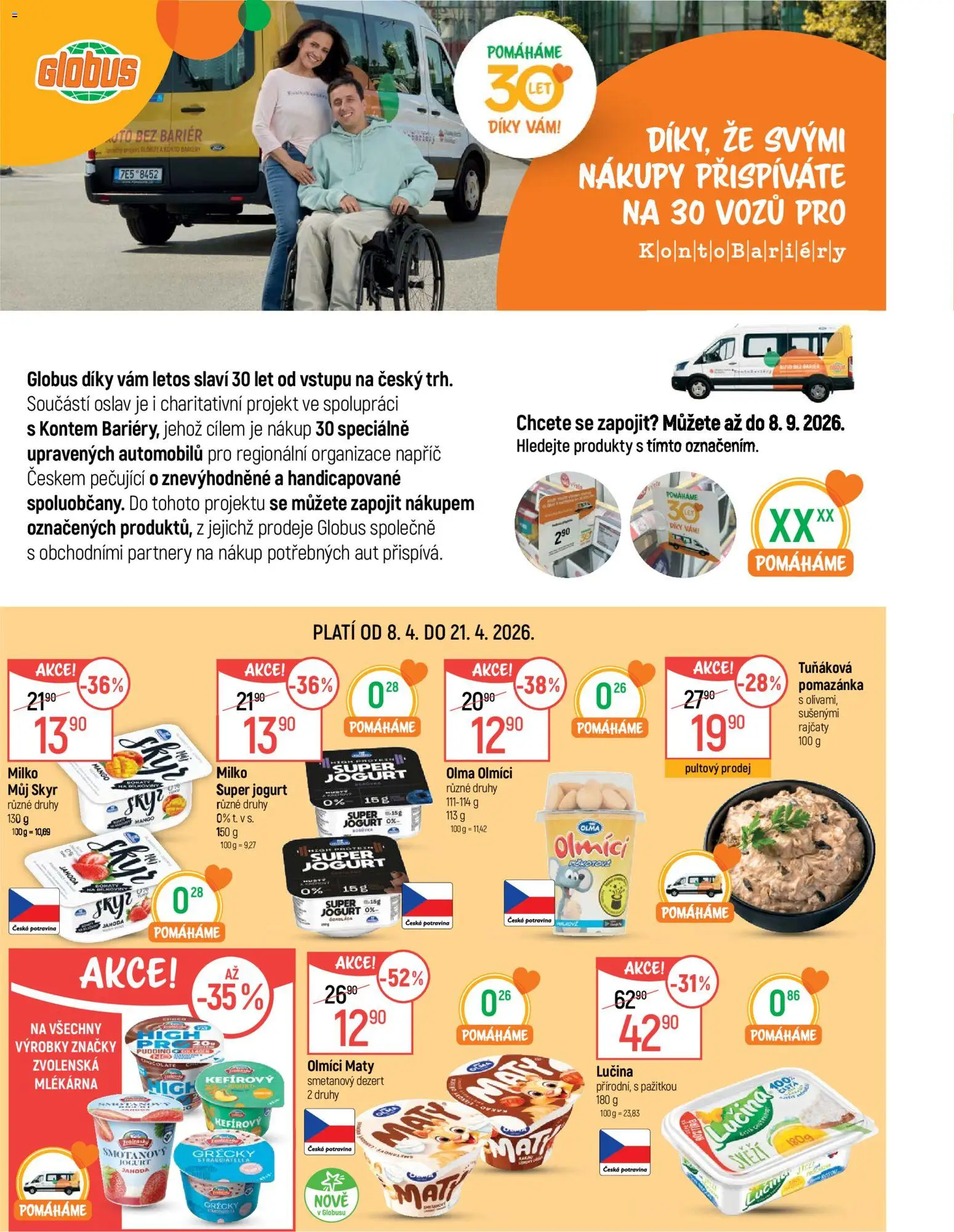 Globus leták - Ostrava od 08.04.2026 | Strana: 9 | Produkty: Jogurt, Lučina, Pomazánka, Protein