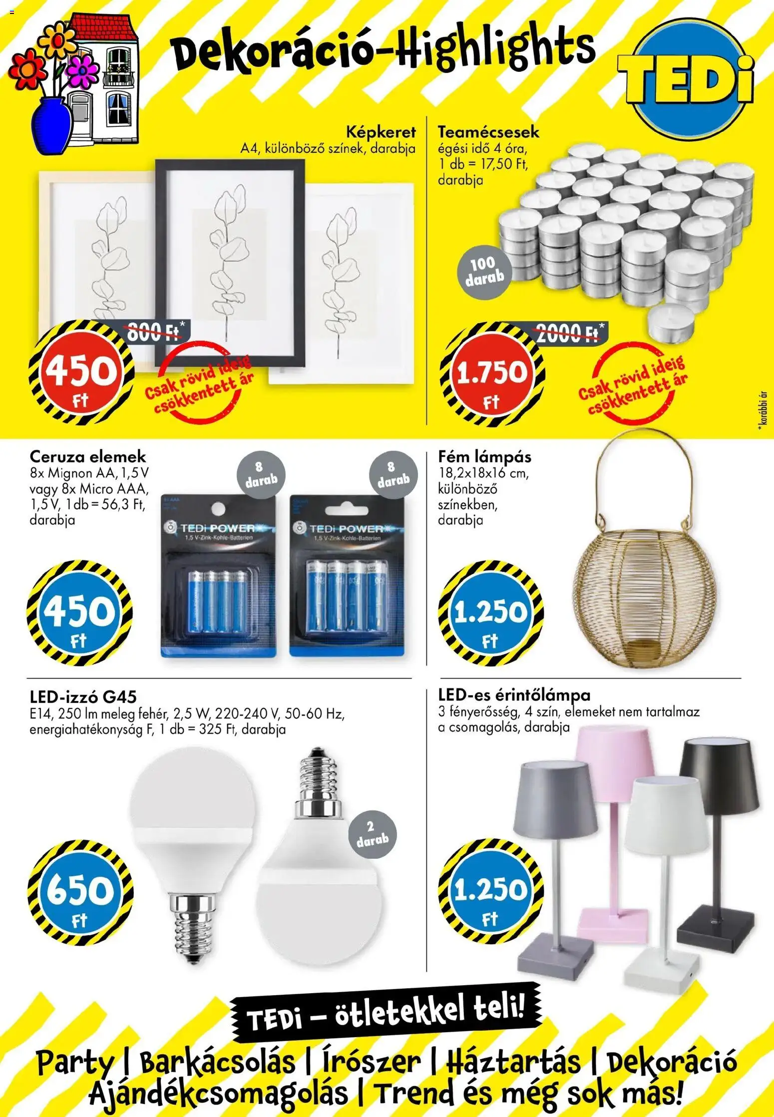 TEDi akciós ujság - amely érvényes a következő dátumtól: 27.02.2026 | Oldal: 12 | Termékek: Lámpás, Képkeret, Dekoráció
