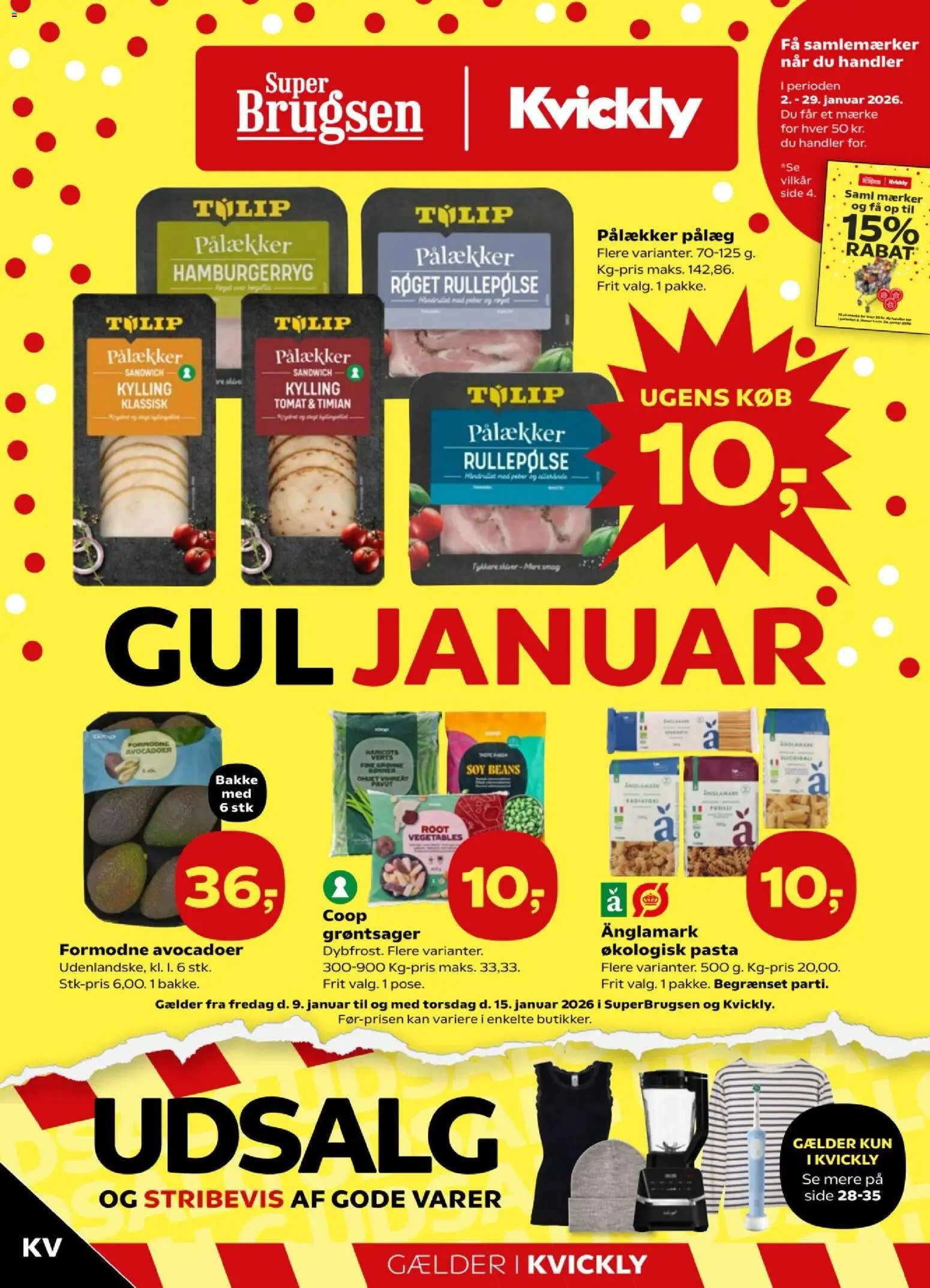 Kvickly tilbudsavis – gyldig fra 09.01.2026 | Side: 1 | Produkter: Pålæg, Peber, Hamburgerryg, Timian