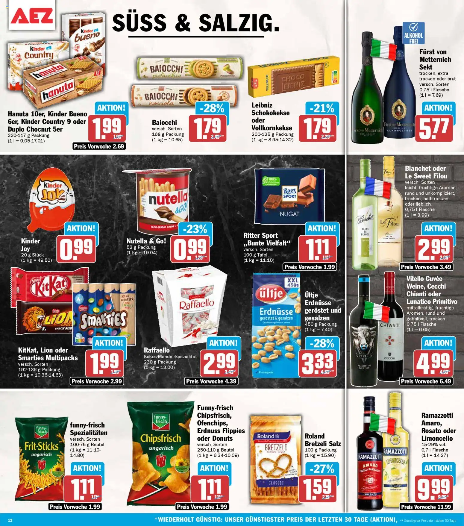 AEZ Prospekt 	 – gültig ab 27.04.2026 | Seite: 12 | Produkte: Raffaello, Sekt, Ritter sport, Kinder bueno