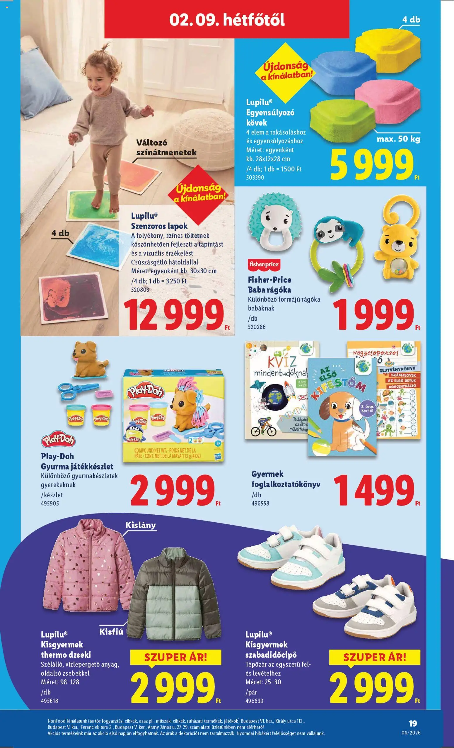 Lidl akciós ujság - amely érvényes a következő dátumtól: 05.02.2026 | Oldal: 19 | Termékek: Gyurma, Játékok, Dzseki