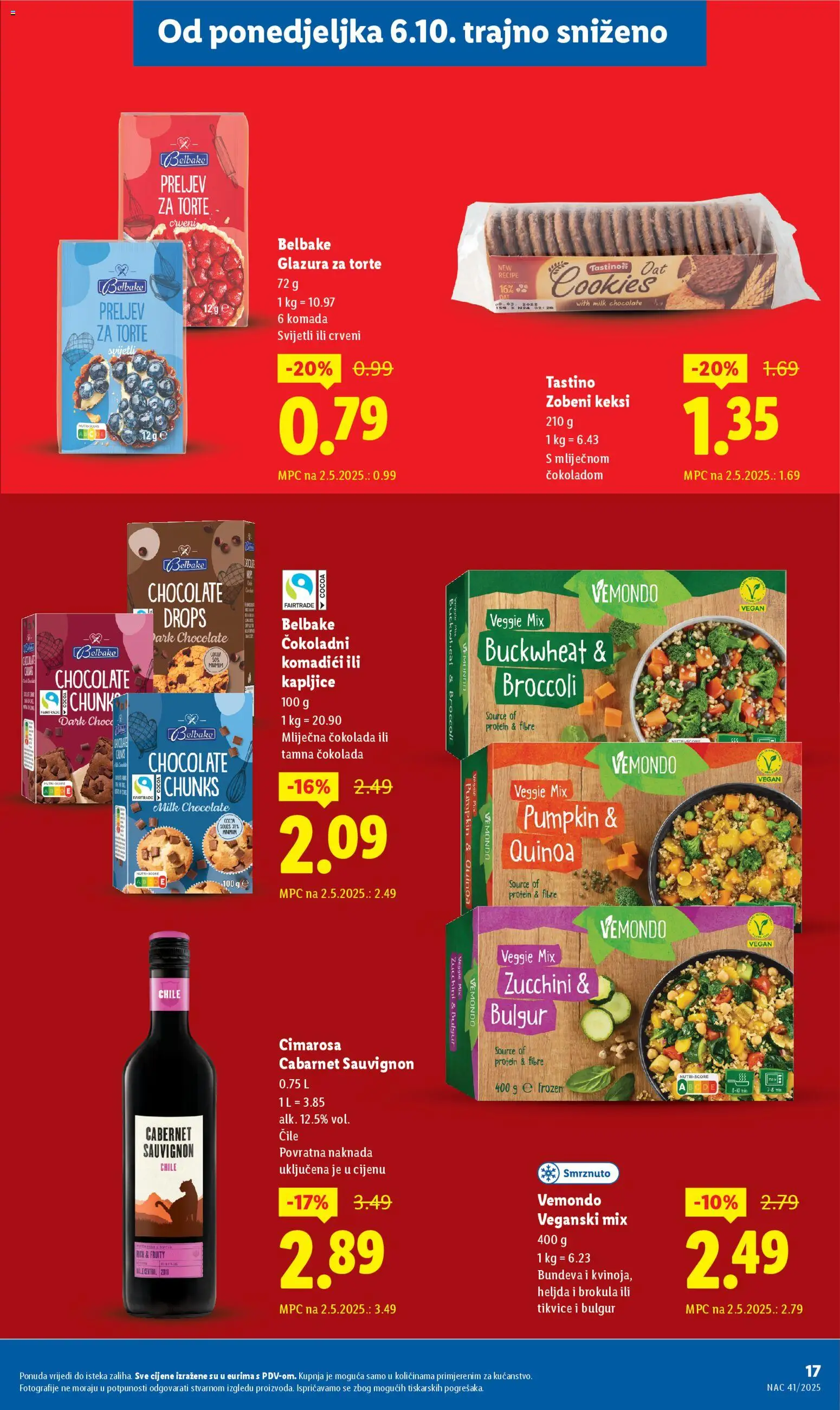 Lidl katalog | vrijedi od 08.09.2025 | Stranica: 17 | Proizvodi: Keksi, Čokolada, Bundeva, Bulgur