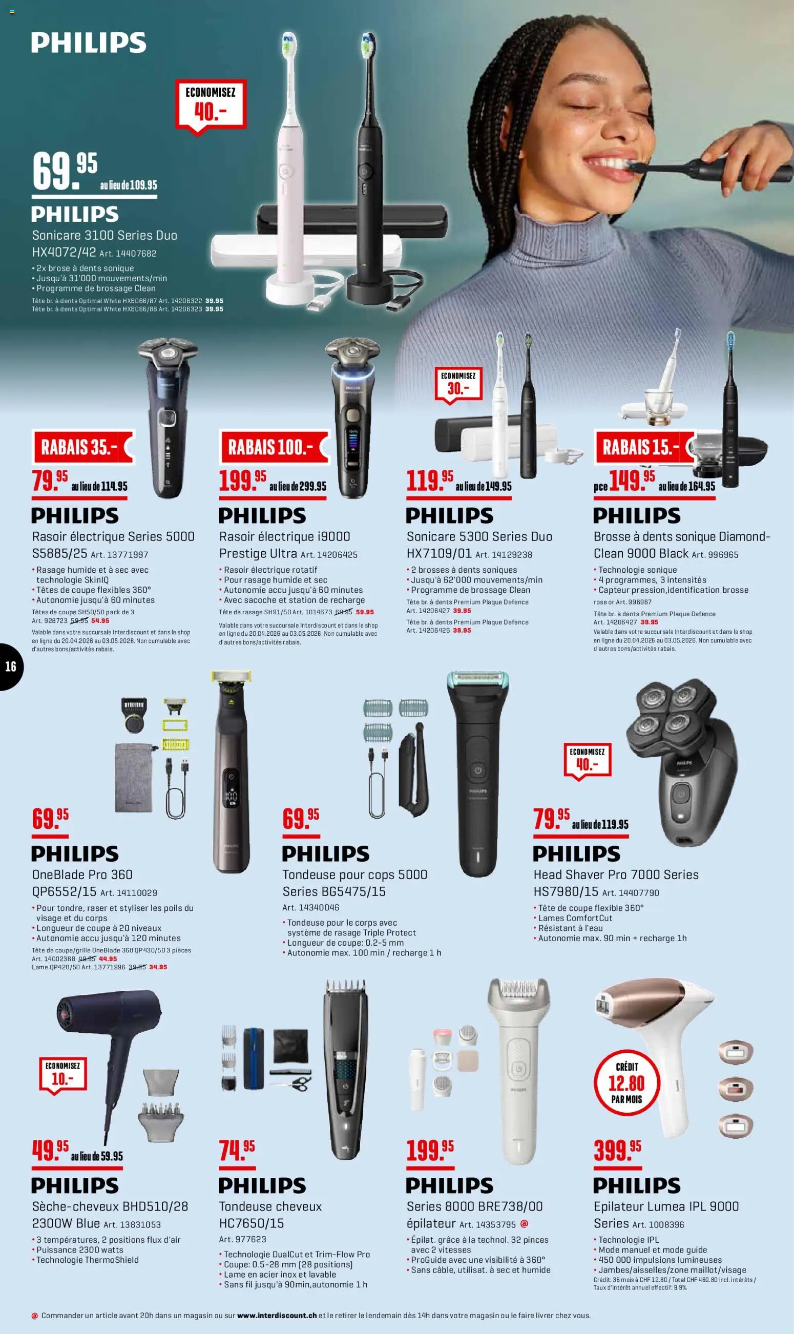 Interdiscount aktionen 20% de rabais FR – gültig ab 27.04.2026 | Seite: 16 | Produkte: Philips