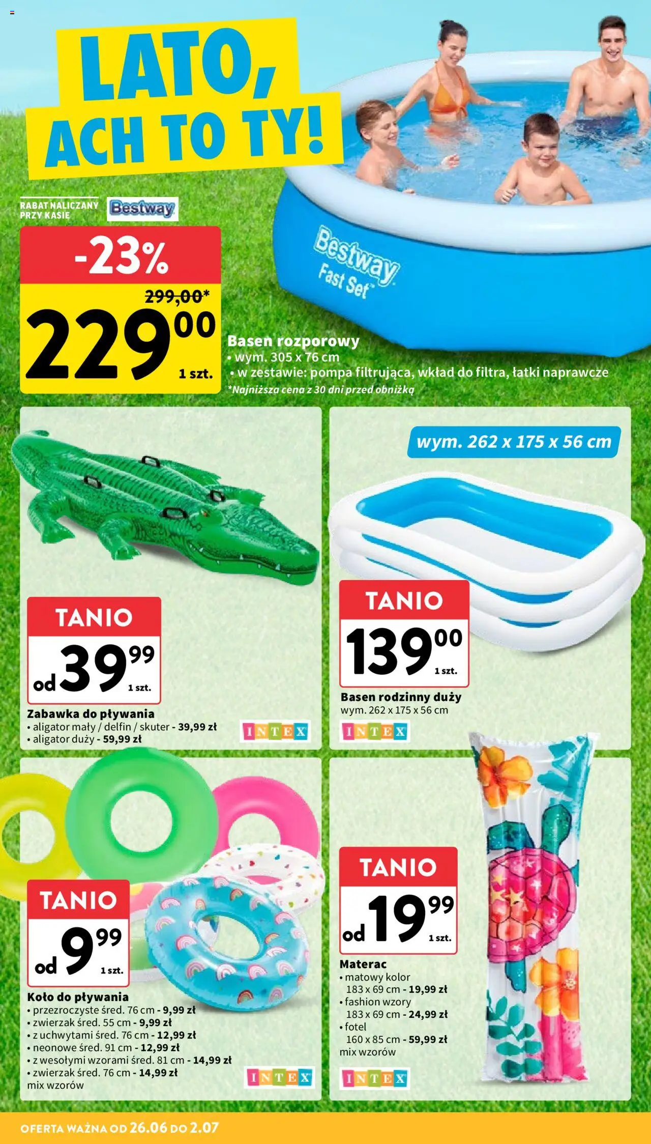 Intermarche Gazetka od 26.06.2025 | Strona: 34 | Produkty: Materac, Fotel, Basen, Basen rodzinny