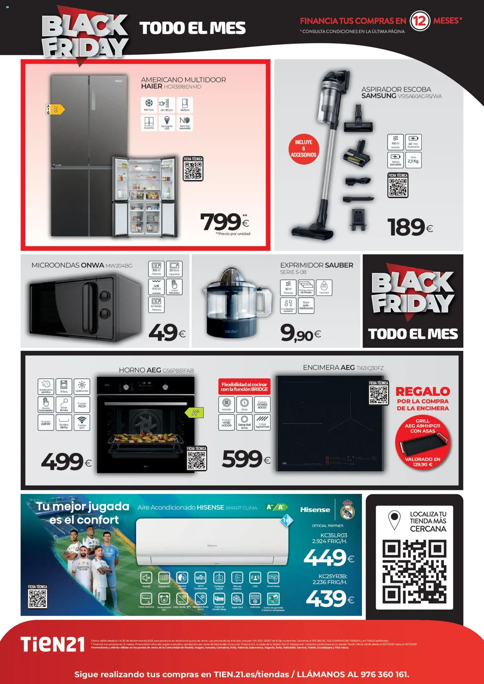 Tien 21 Black Friday │ válido desde el 01.11.2025 | Página: 4 | Productos: Escoba, Horno, Aire acondicionado, Batería