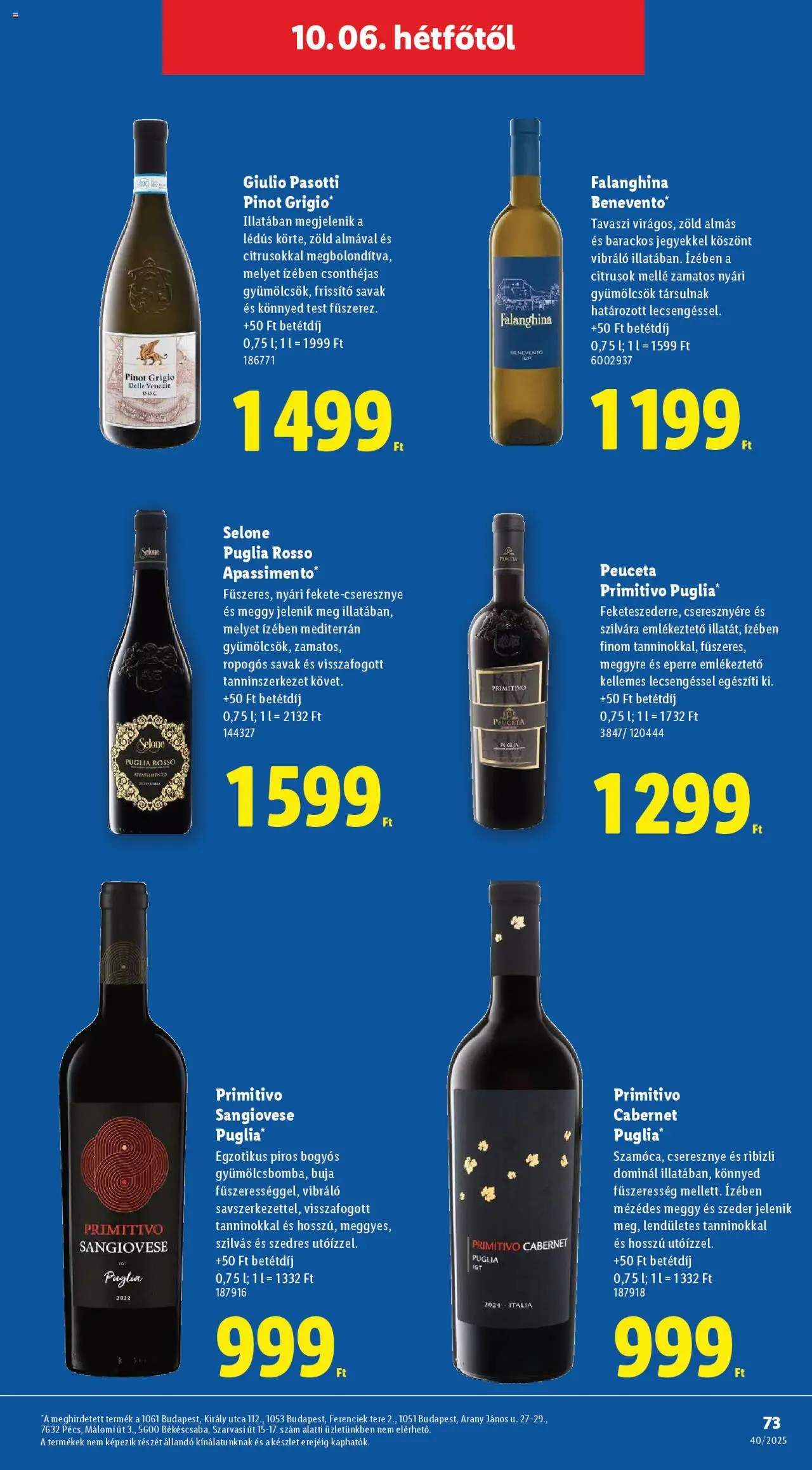 Lidl akciós ujság - amely érvényes a következő dátumtól: 02.10.2025 | Oldal: 73 | Termékek: Meggy, Cseresznye, Szeder