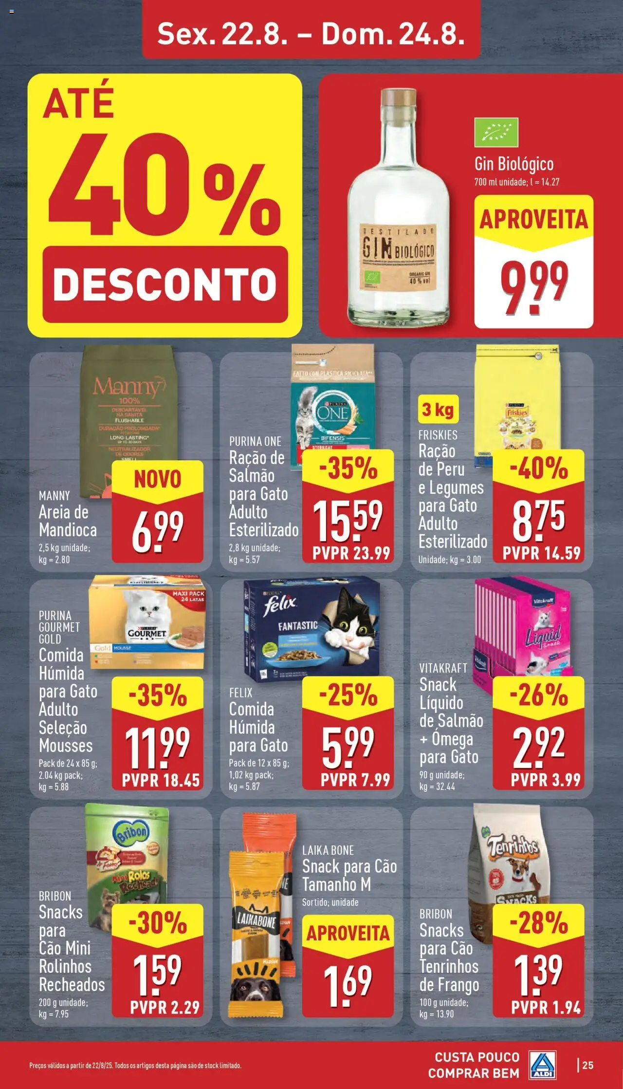Aldi folheto │ válido de 18.08.2025 | Página: 25 | Produtos: Boné, Purina one, Areia, Salmão