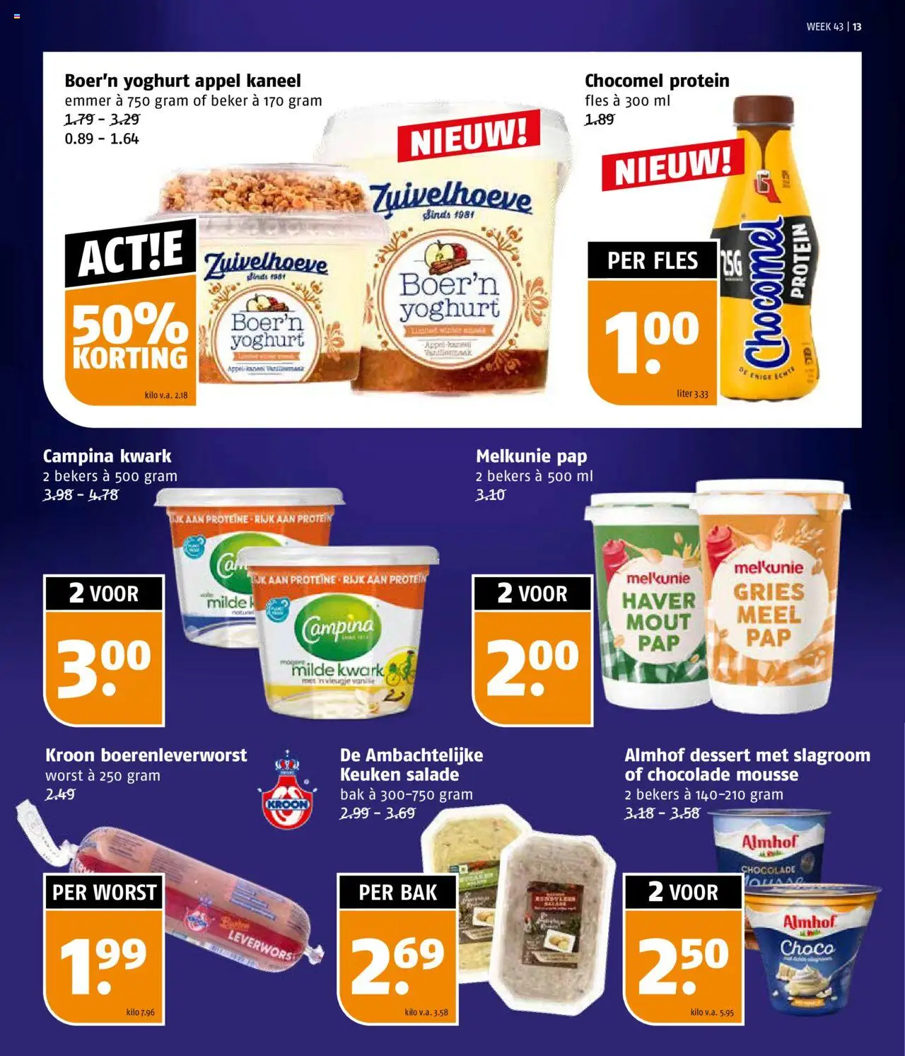 {H1} | Pagina: 13 | Producten: Beker, Fles, Slagroom, Haver