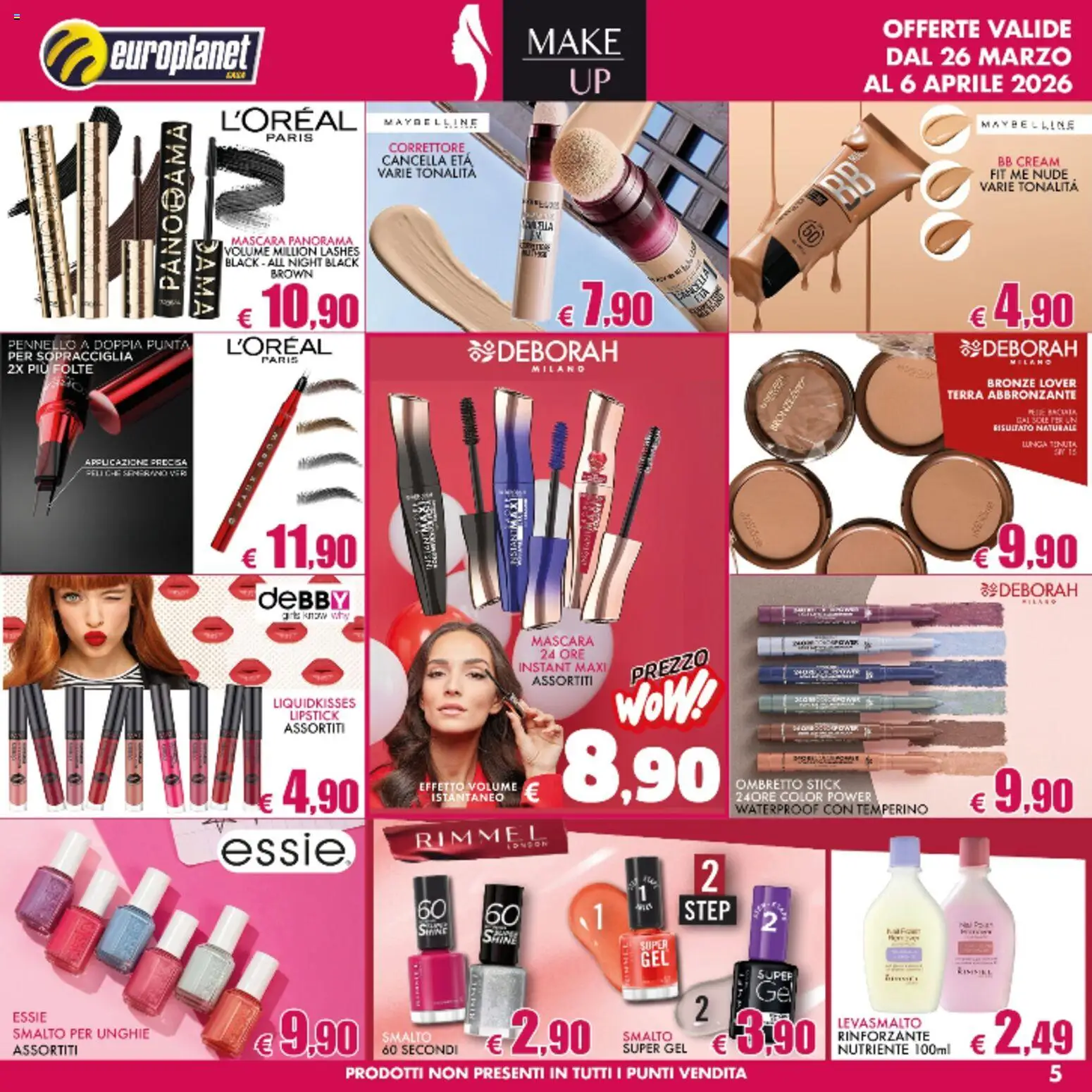 Volantino Europlanet Casa del 26.03.2026 | Pagina: 5 | Prodotti: Smalto per unghie, Temperino, BB cream, Terra