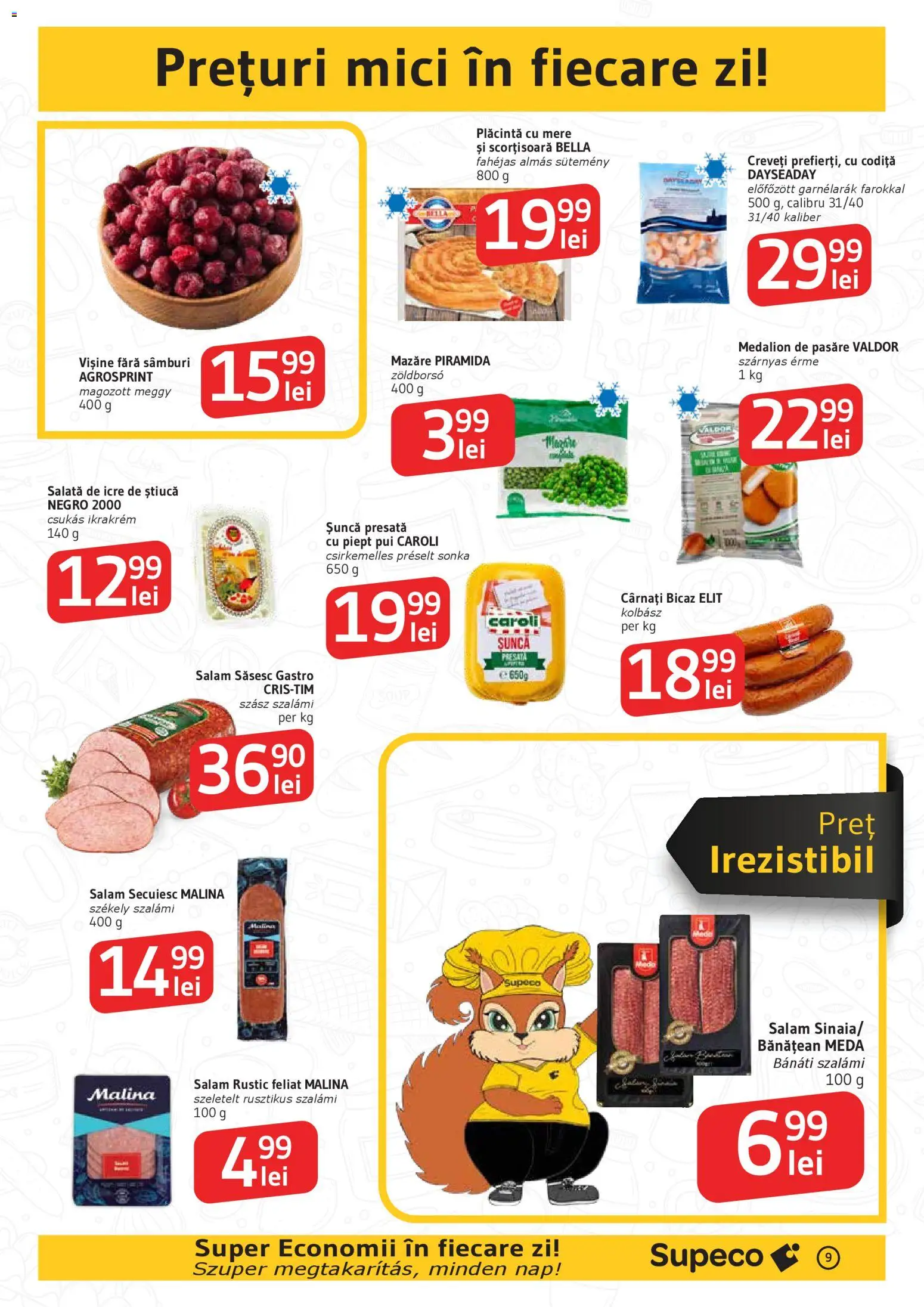 Noul catalog Supeco – valabil de la 05.02.2026 | Pagină: 9 | Produse: Mici, Șuncă, Mere, Salată