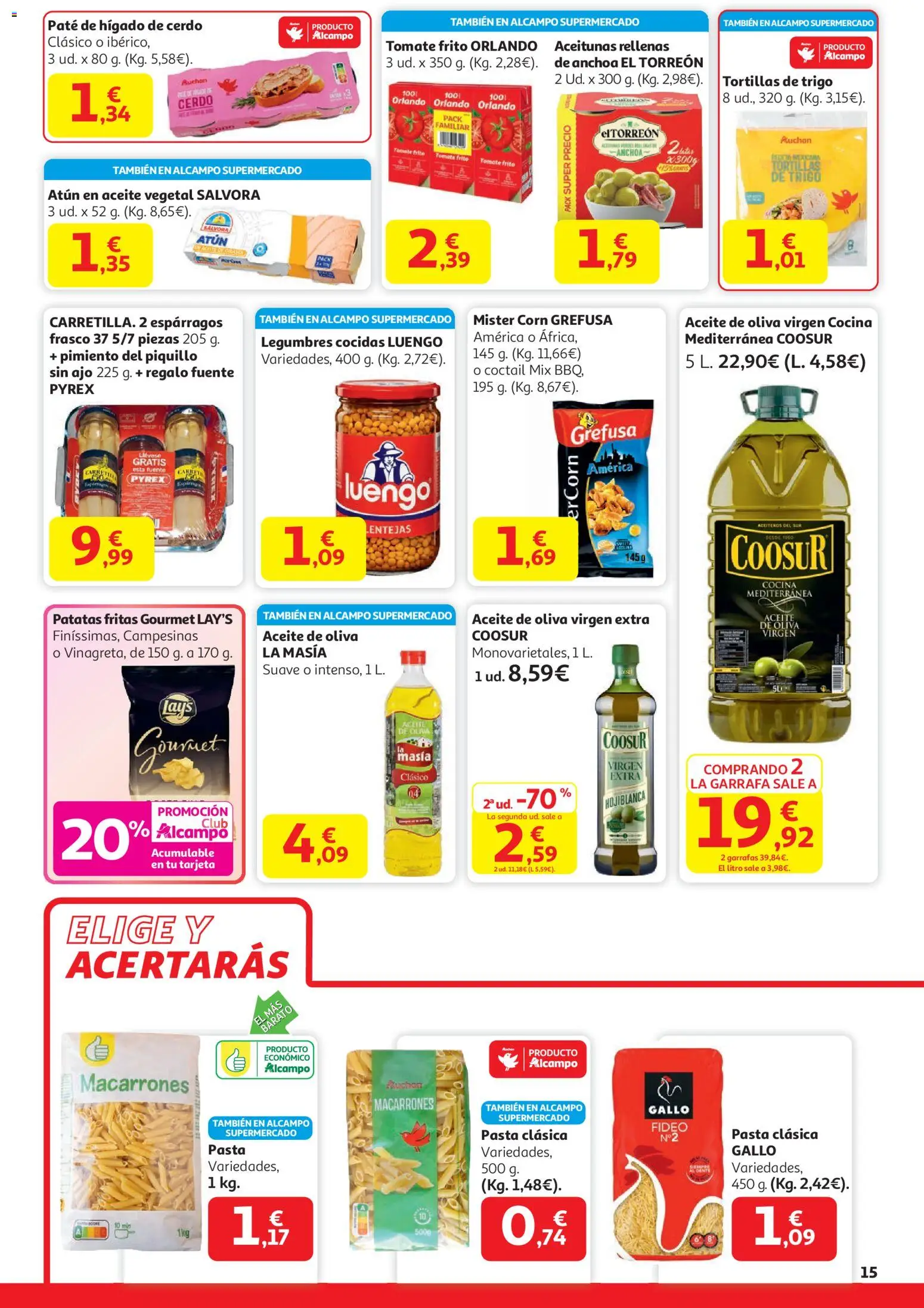 Alcampo - HG Unico Nacional │ válido desde el 15.01.2026 | Página: 15 | Productos: Aceite, Aceite de oliva virgen extra, Cocina, Anchoa