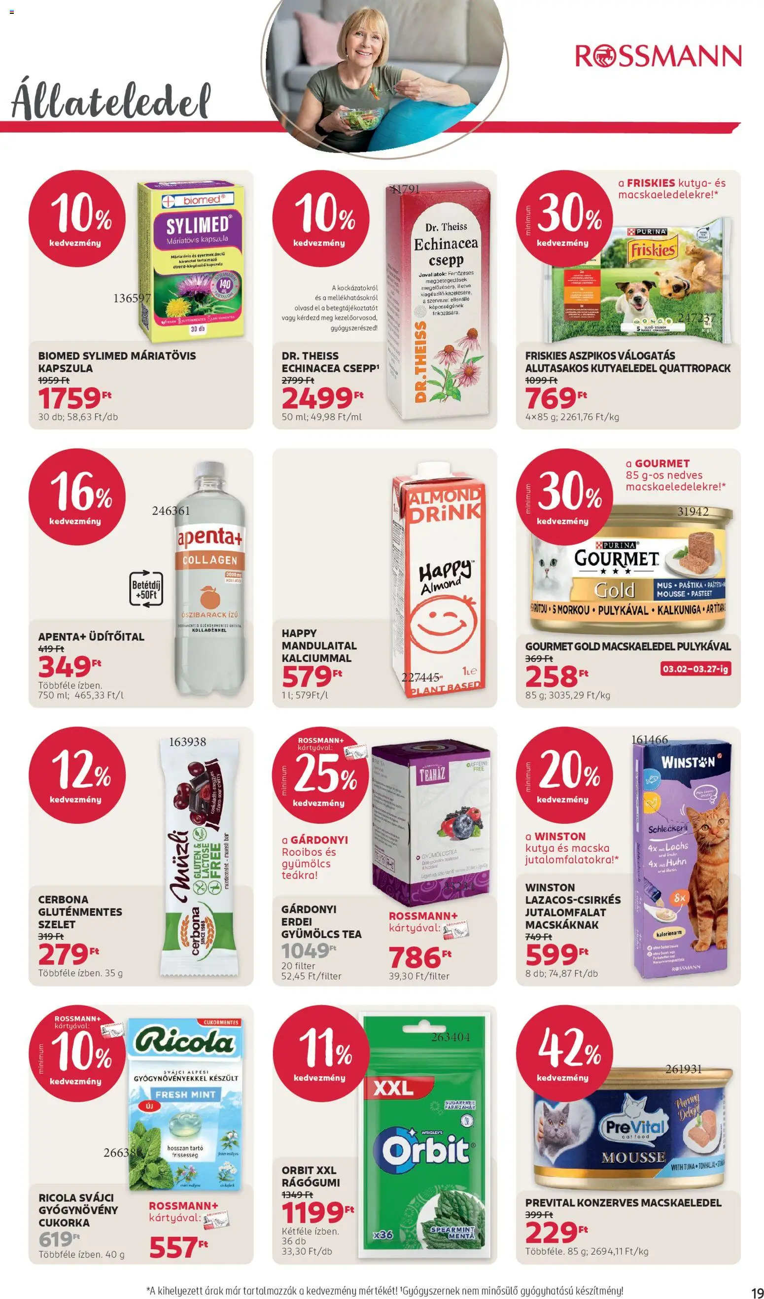 Rossmann akciós ujság - amely érvényes a következő dátumtól: 02.03.2026 | Oldal: 23 | Termékek: Rágógumi, Kutyaeledel, Cukorka, Gluténmentes