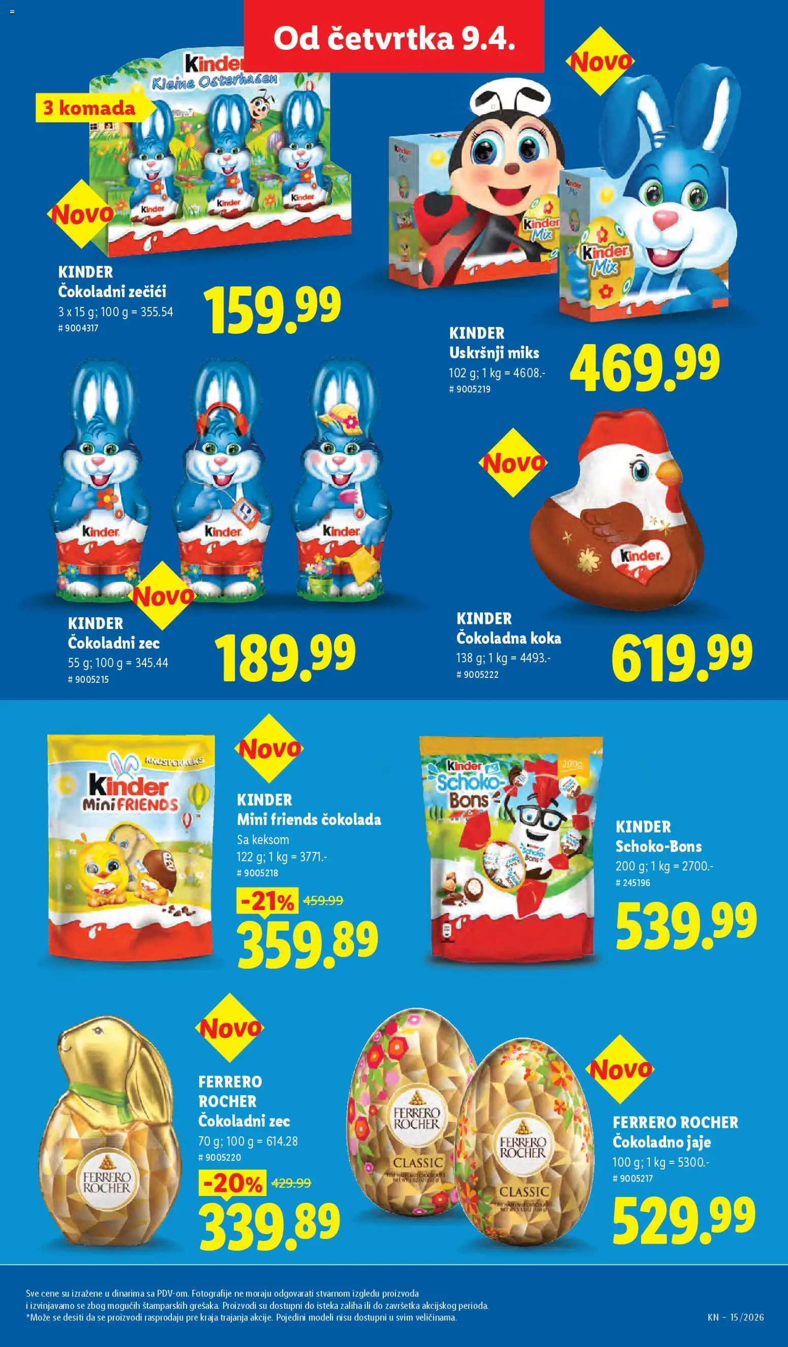 Lidl katalog - važi od 09.04.2026 | Strana: 71 | Proizvode: Čokolada, Ferrero