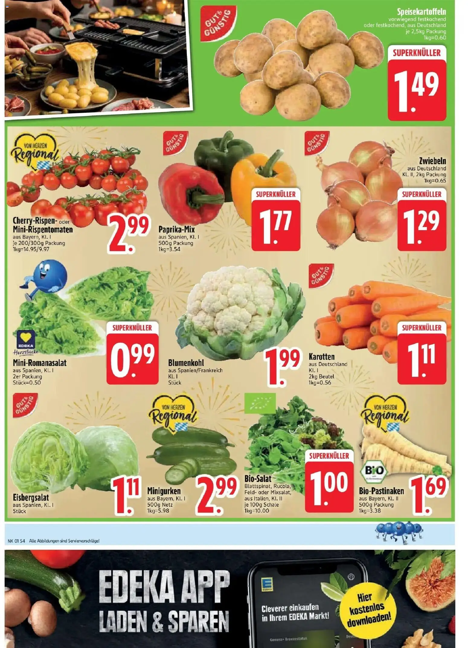 Edeka prospekt Vohburg	 – gültig ab 28.12.2025 | Seite: 6 | Produkte: Eisbergsalat, Zwiebeln, Blumenkohl