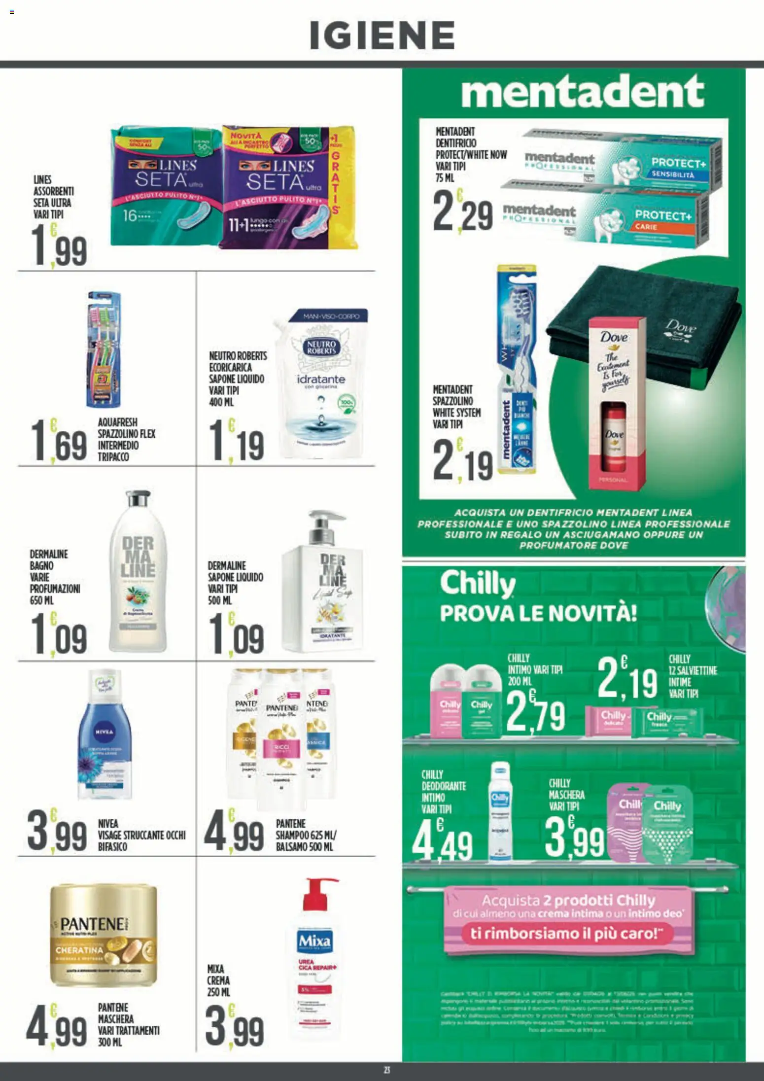 Volantino Euroesse del 07.04.2026 | Pagina: 23 | Prodotti: Shampoo, Balsamo, Crema, Intimo