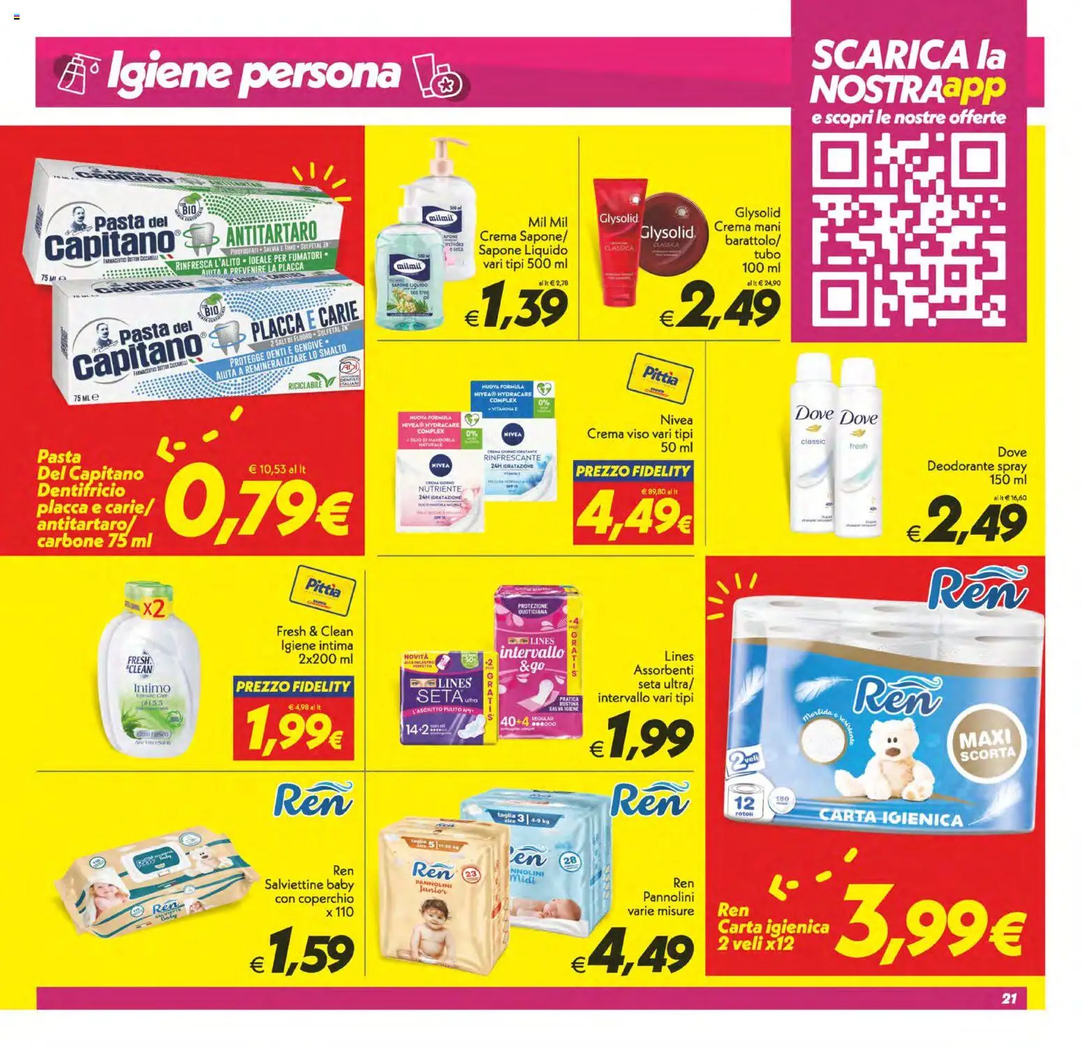 Volantino SuperConveniente del 25.11.2025 | Pagina: 21 | Prodotti: Deodorante, Intimo, Tubo, Pasta