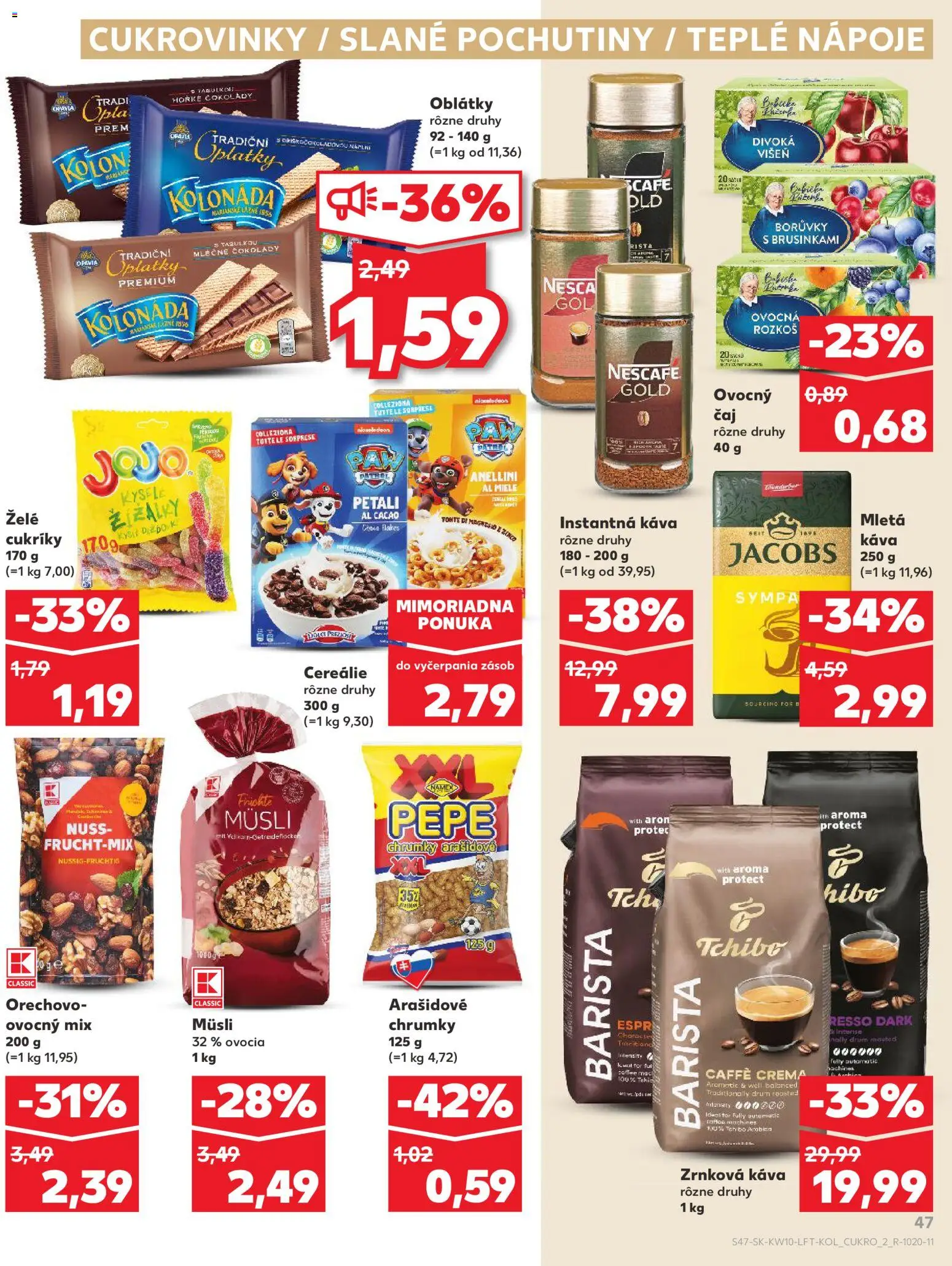 Nové Kaufland akcie – leták je platný od 05.03.2026 | Strana: 47 | Produkty: Káva, Barista, Čaj, Nescafé Gold