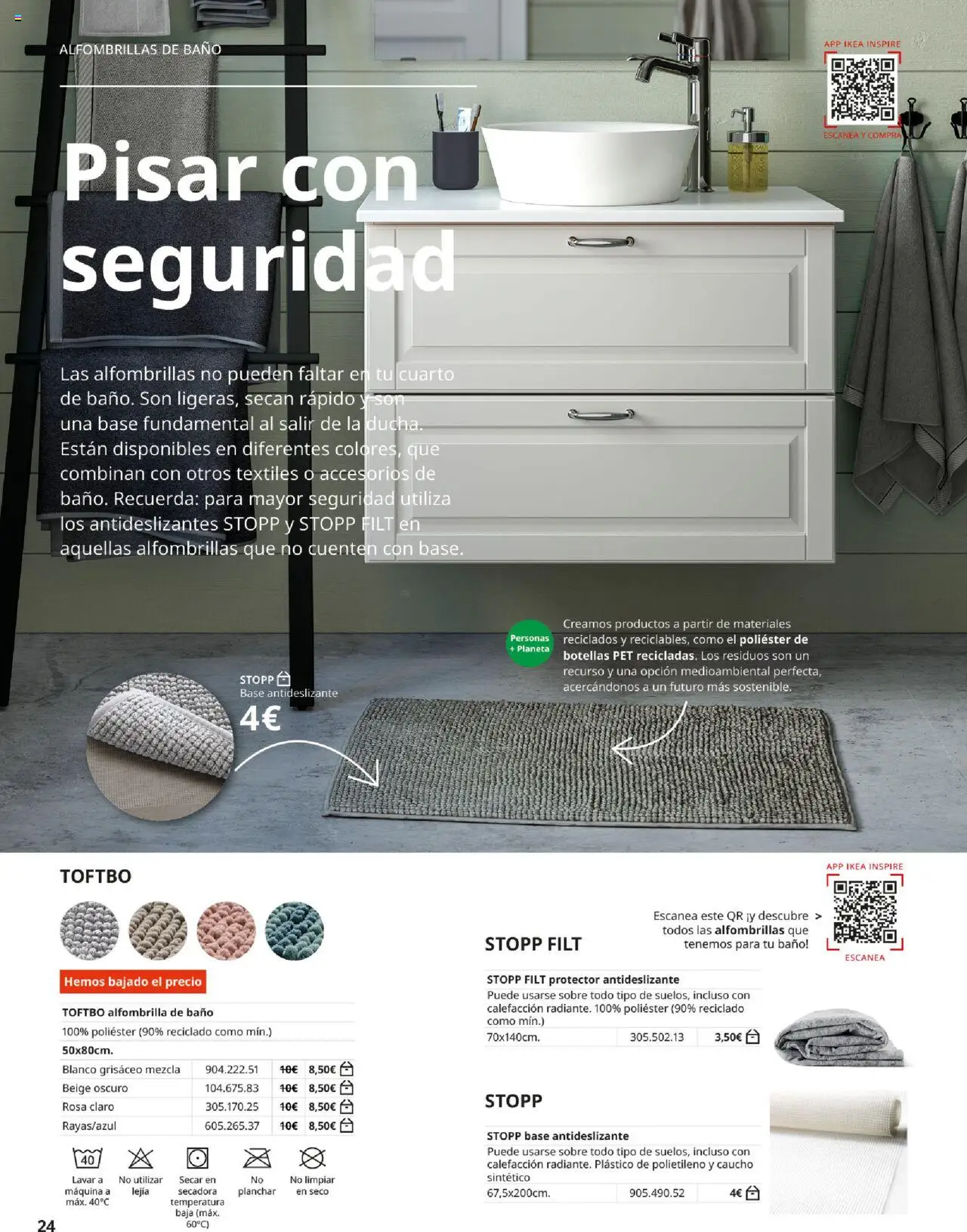 Catálogo IKEA Alfombras │ válido desde el 04.02.2025 | Página: 24 | Productos: Alfombrilla, Secadora, Baño, Ducha