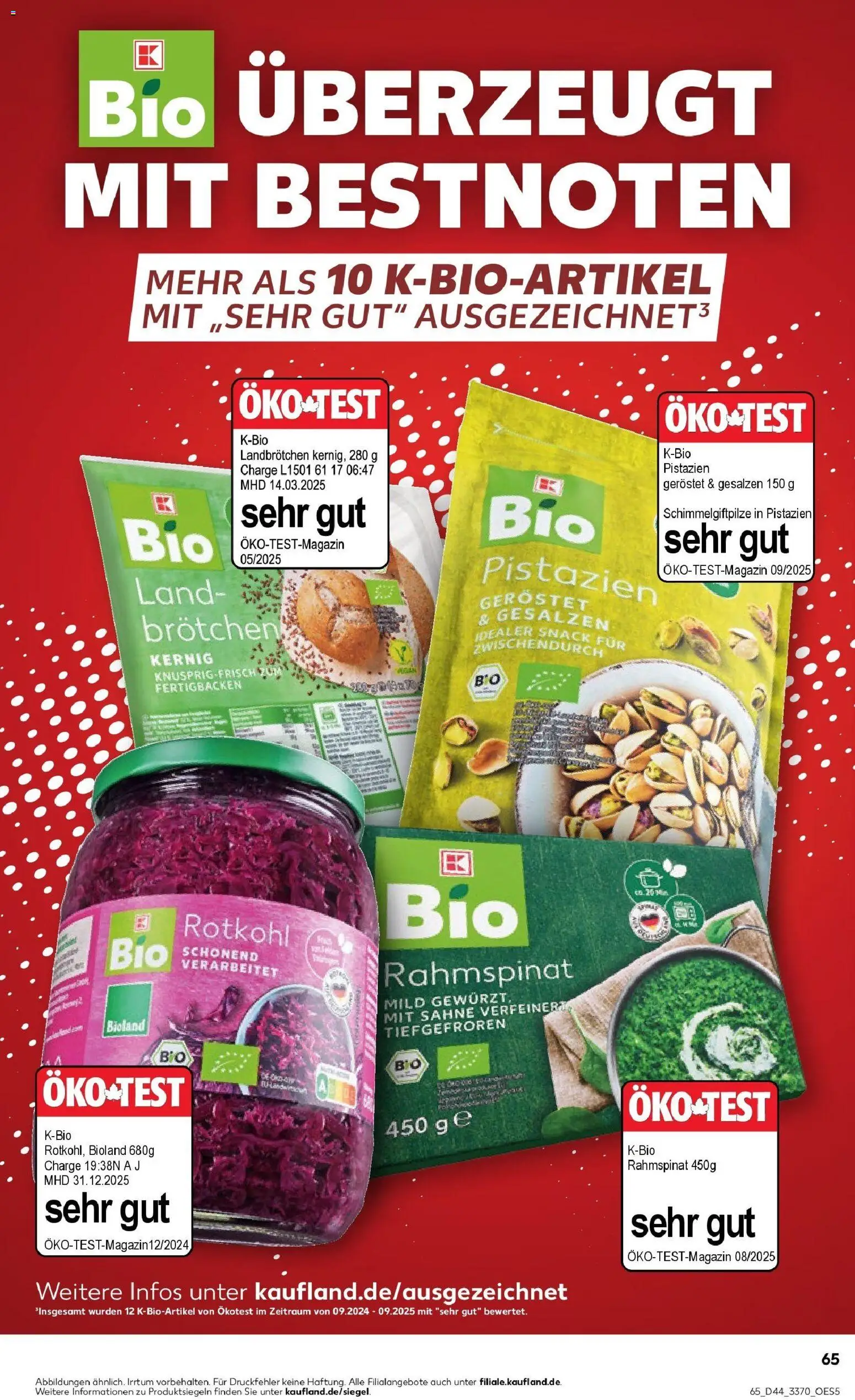 Kaufland prospekt Salzwedel	 – gültig ab 30.10.2025 | Seite: 65 | Produkte: Rotkohl, Pistazien, Sahne