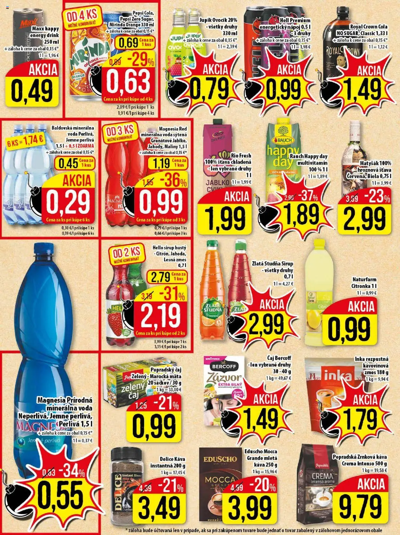 Nové Klas akcie – leták je platný od 06.10.2025 | Strana: 21 | Produkty: Pepsi, Mirinda, Maliny, Energetický nápoj