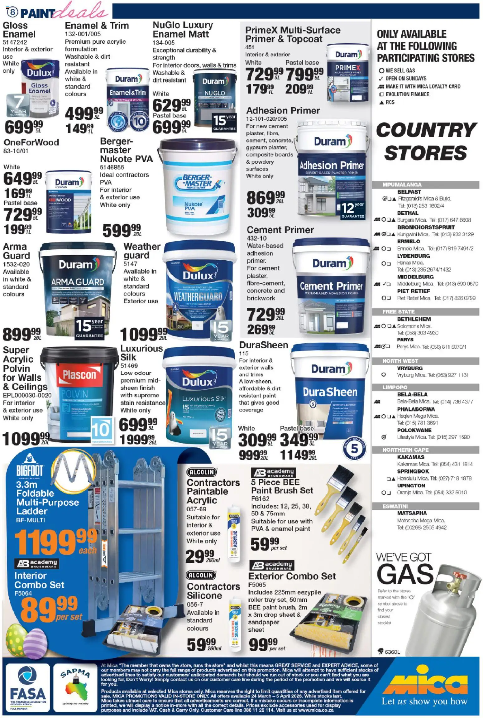 New MICA catalogue – valid from 24.03.2026 | Page: 8 | Products: Gloss, Brush, Burgers, Enamel