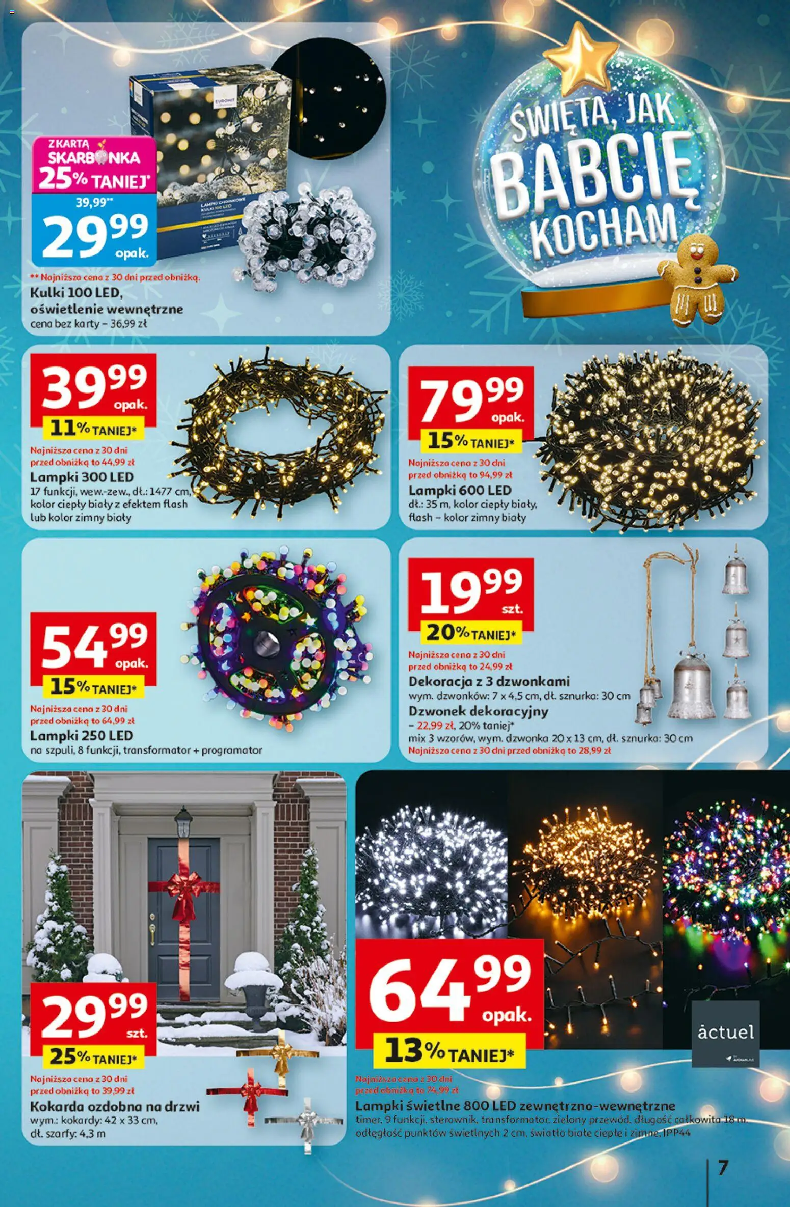 Auchan Gazetka - Święta jak babcię kocham Hipermarket od 11.12.2025 | Strona: 7 | Produkty: Lampki