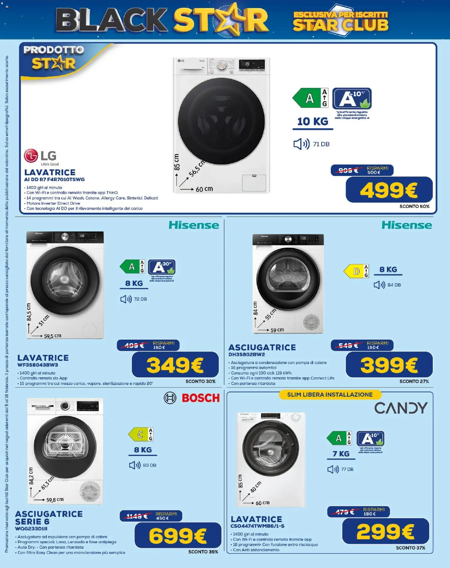 Volantino Euronics del 05.02.2026 | Pagina: 20 | Prodotti: Lavatrice, Asciugatrice, Lenzuola